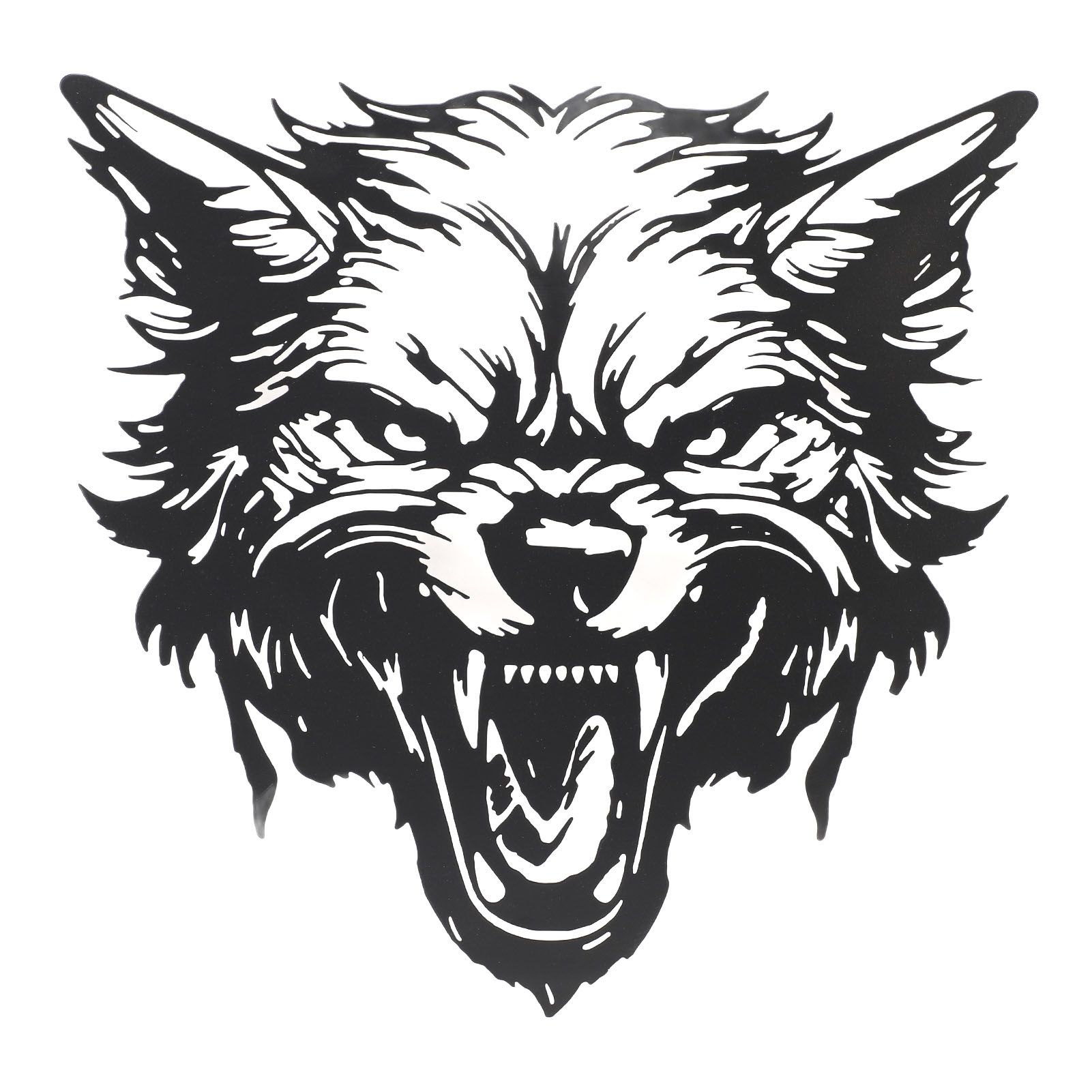 Fierce Wolf Head Wall Art Wrought Iron Roaring Wolf Wall Hanging Decoration view 3