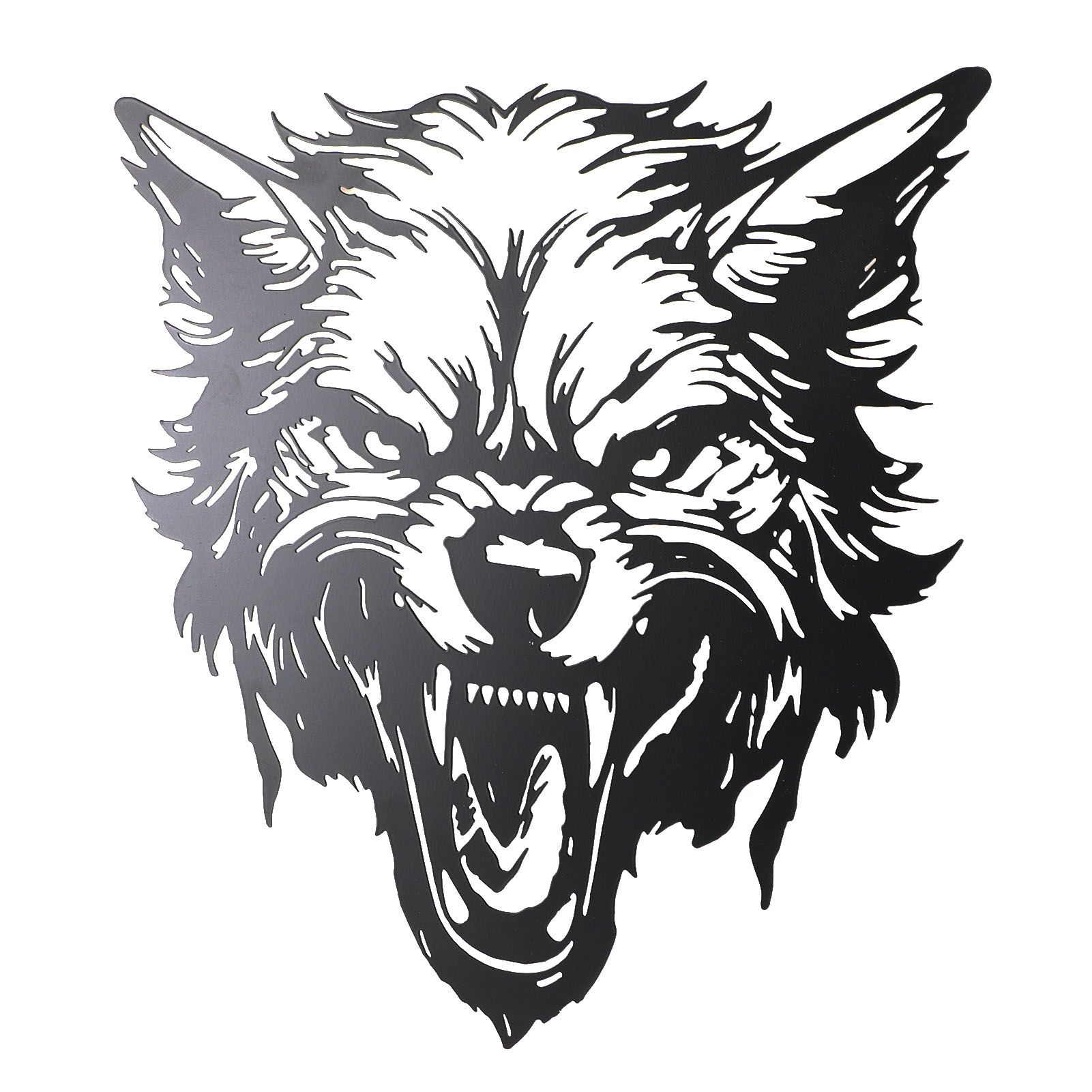 Fierce Wolf Head Wall Art Wrought Iron Roaring Wolf Wall Hanging Decoration view 6
