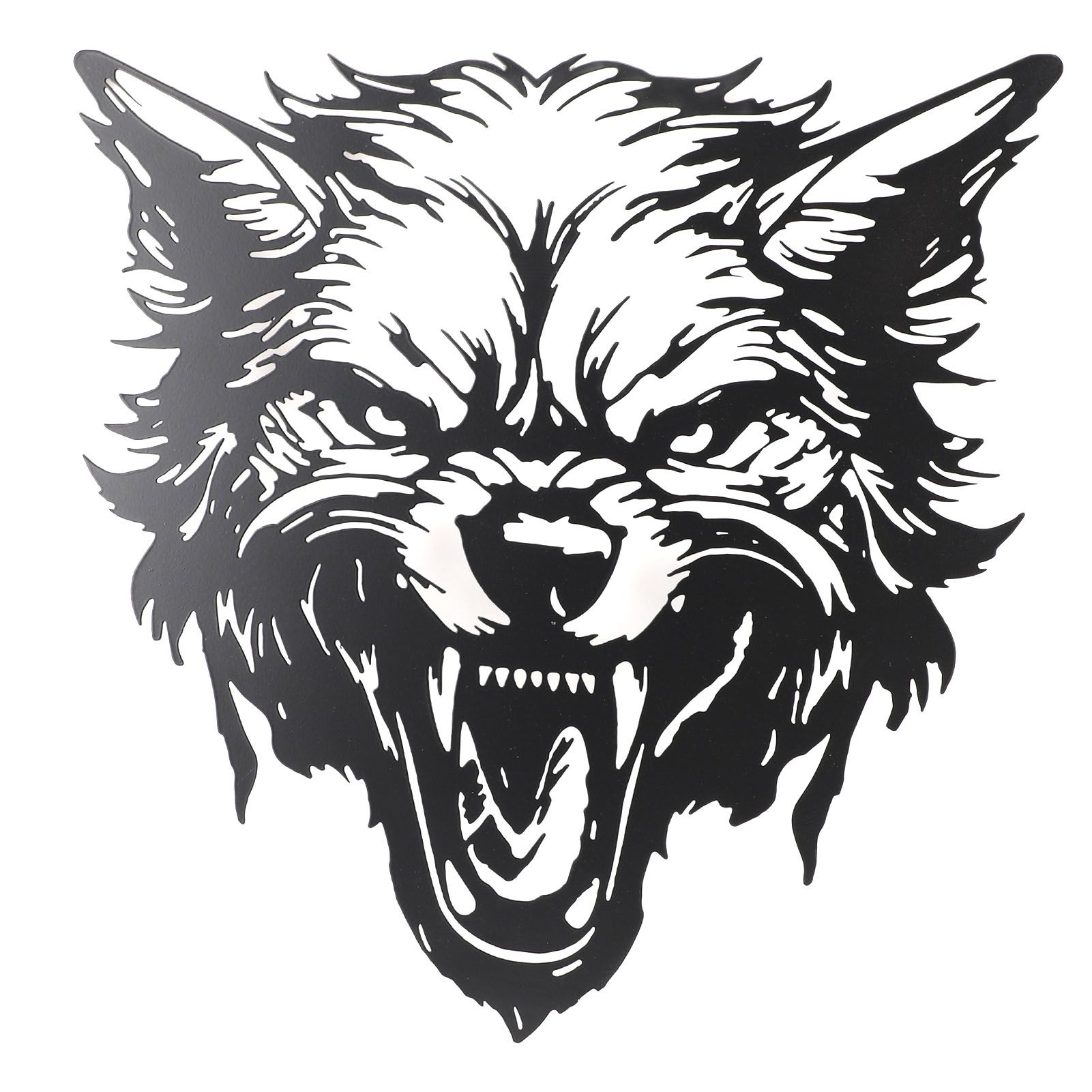 Fierce Wolf Head Wall Art Wrought Iron Roaring Wolf Wall Hanging Decoration view 8