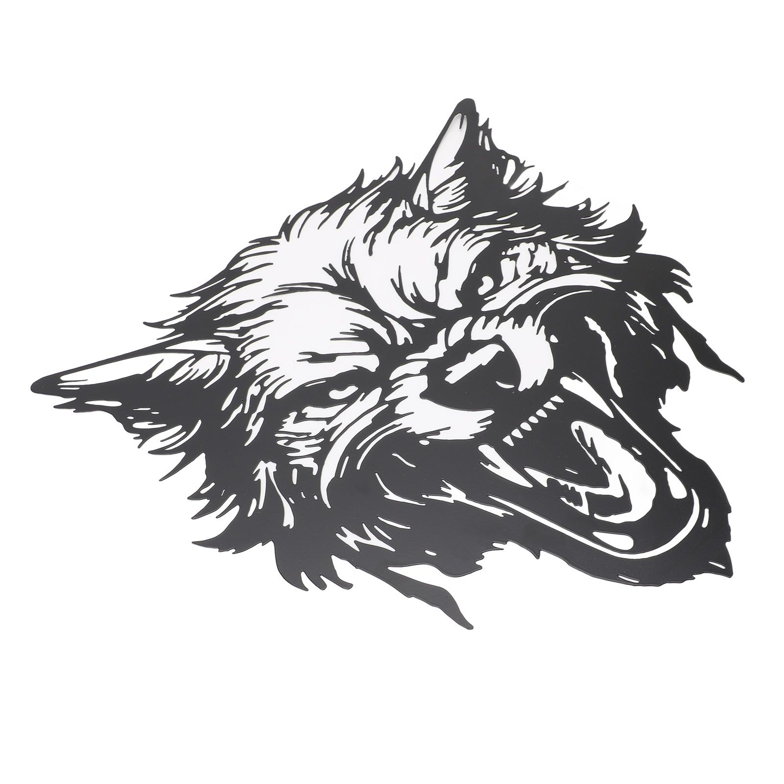 Fierce Wolf Head Wall Art Wrought Iron Roaring Wolf Wall Hanging Decoration view 9