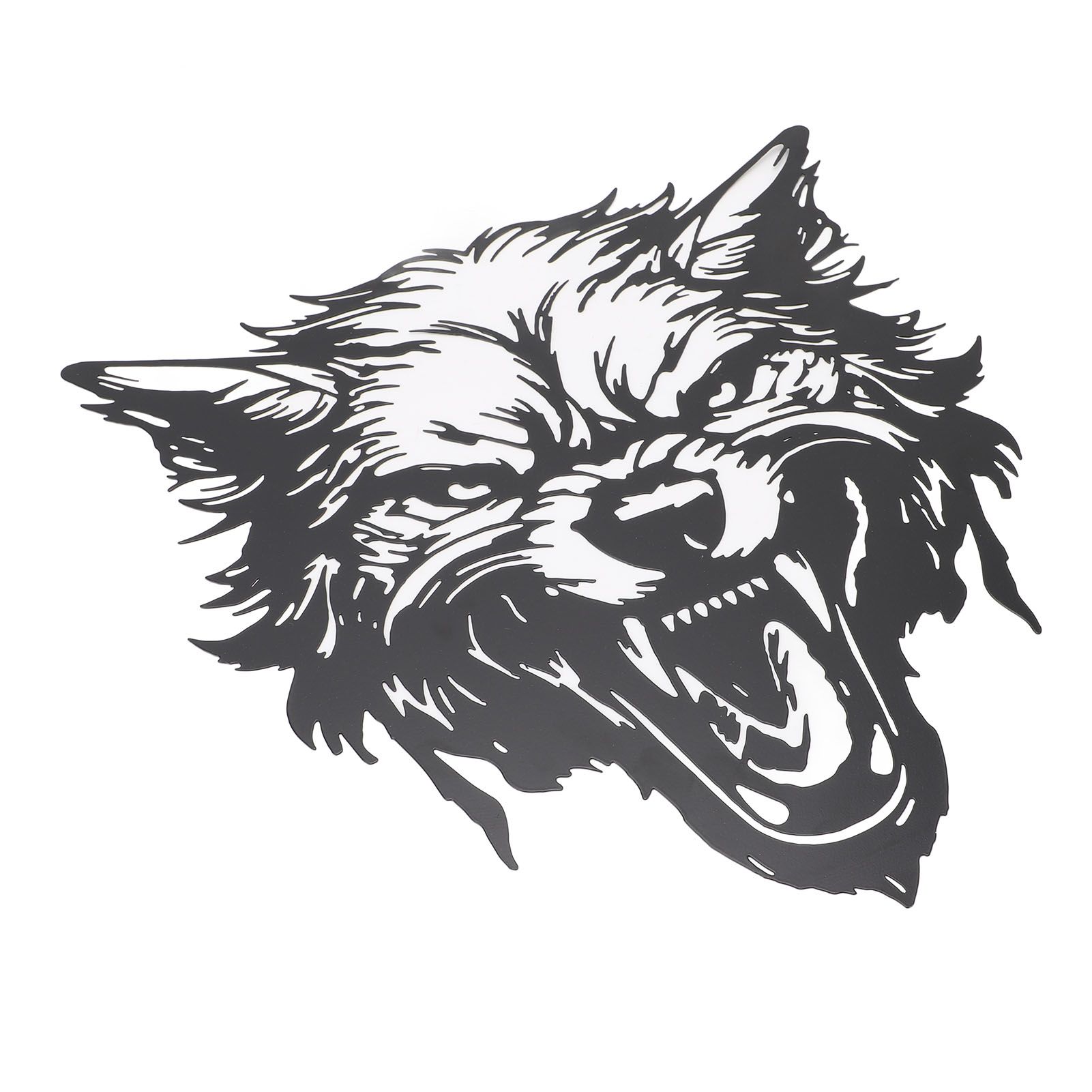 Fierce Wolf Head Wall Art Wrought Iron Roaring Wolf Wall Hanging Decoration view 10