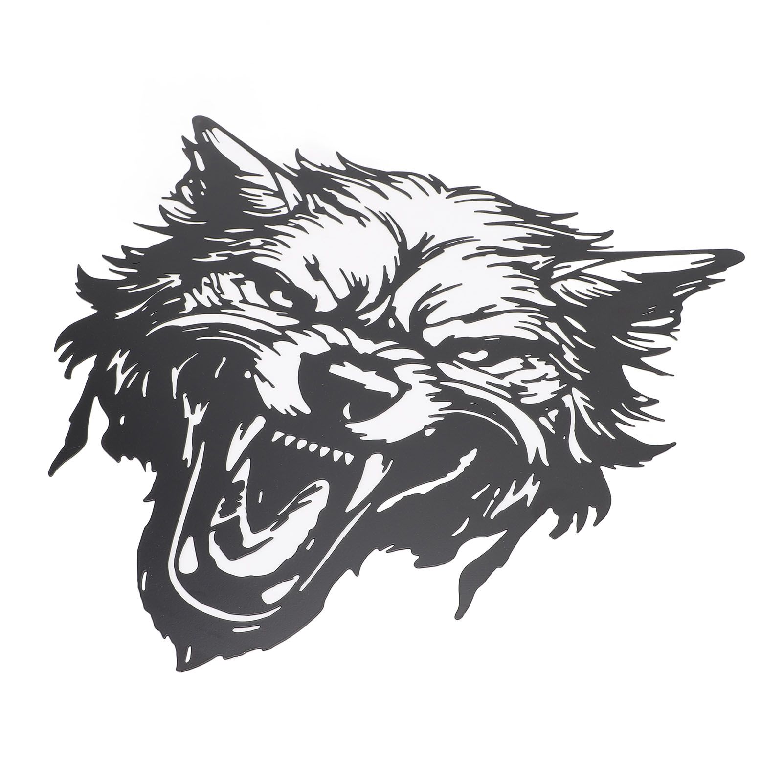 Fierce Wolf Head Wall Art Wrought Iron Roaring Wolf Wall Hanging Decoration view 11
