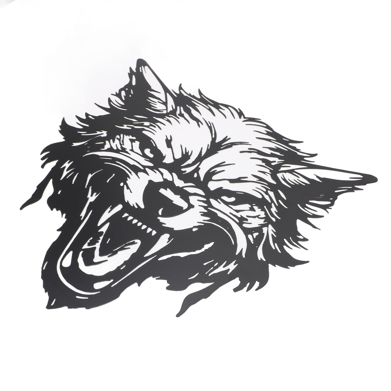 Fierce Wolf Head Wall Art Wrought Iron Roaring Wolf Wall Hanging Decoration view 12