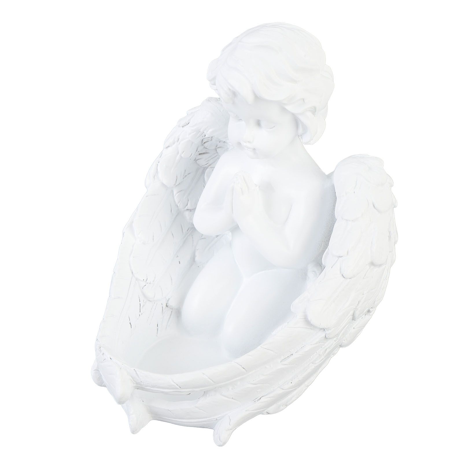 Candle Holder Ornament Cute Vintage Praying Figurine Desktop Statue for Living