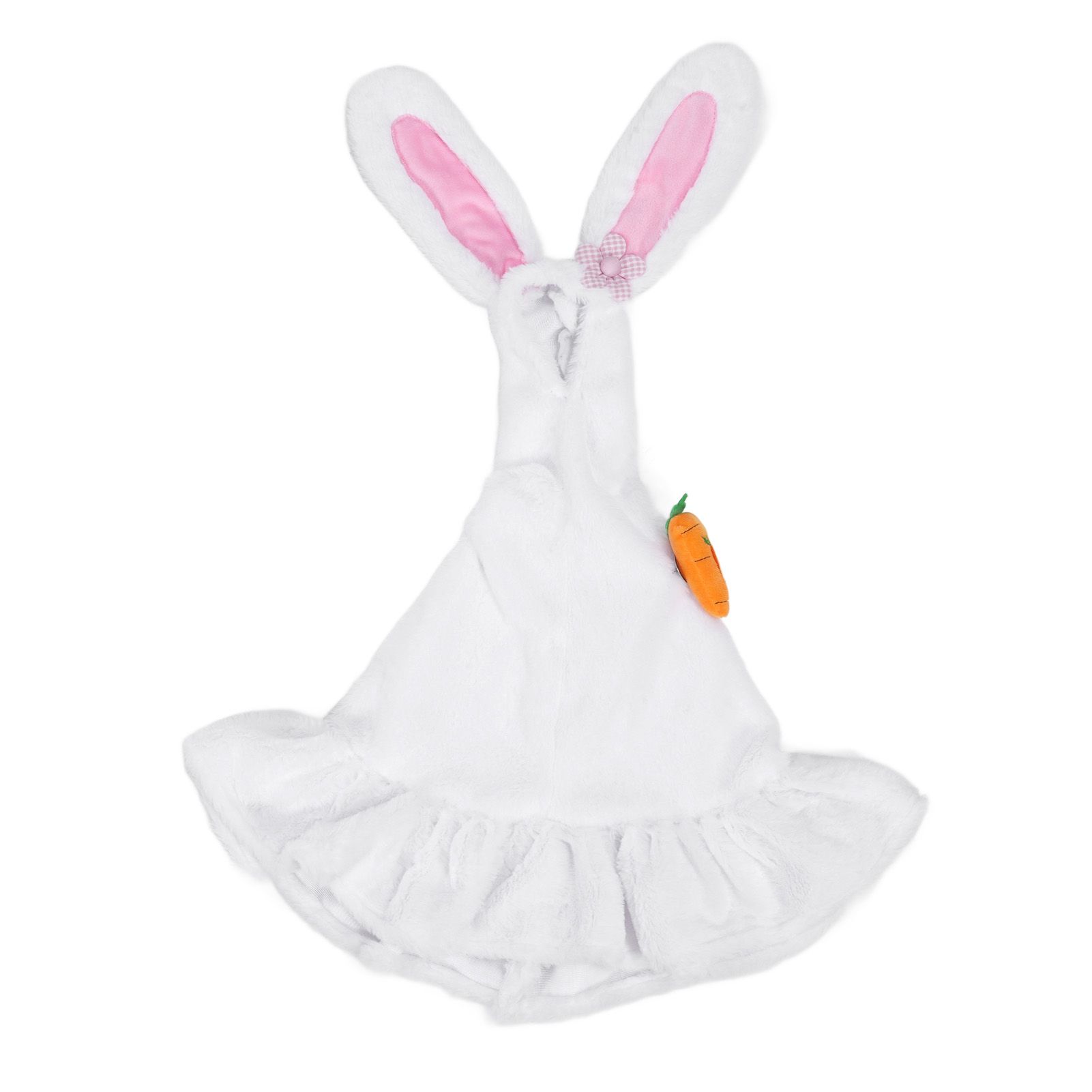 Lawn Goose Clothing Plush Cute Long Ear Easter Bunny Outfit for Goose White Rosy view 3