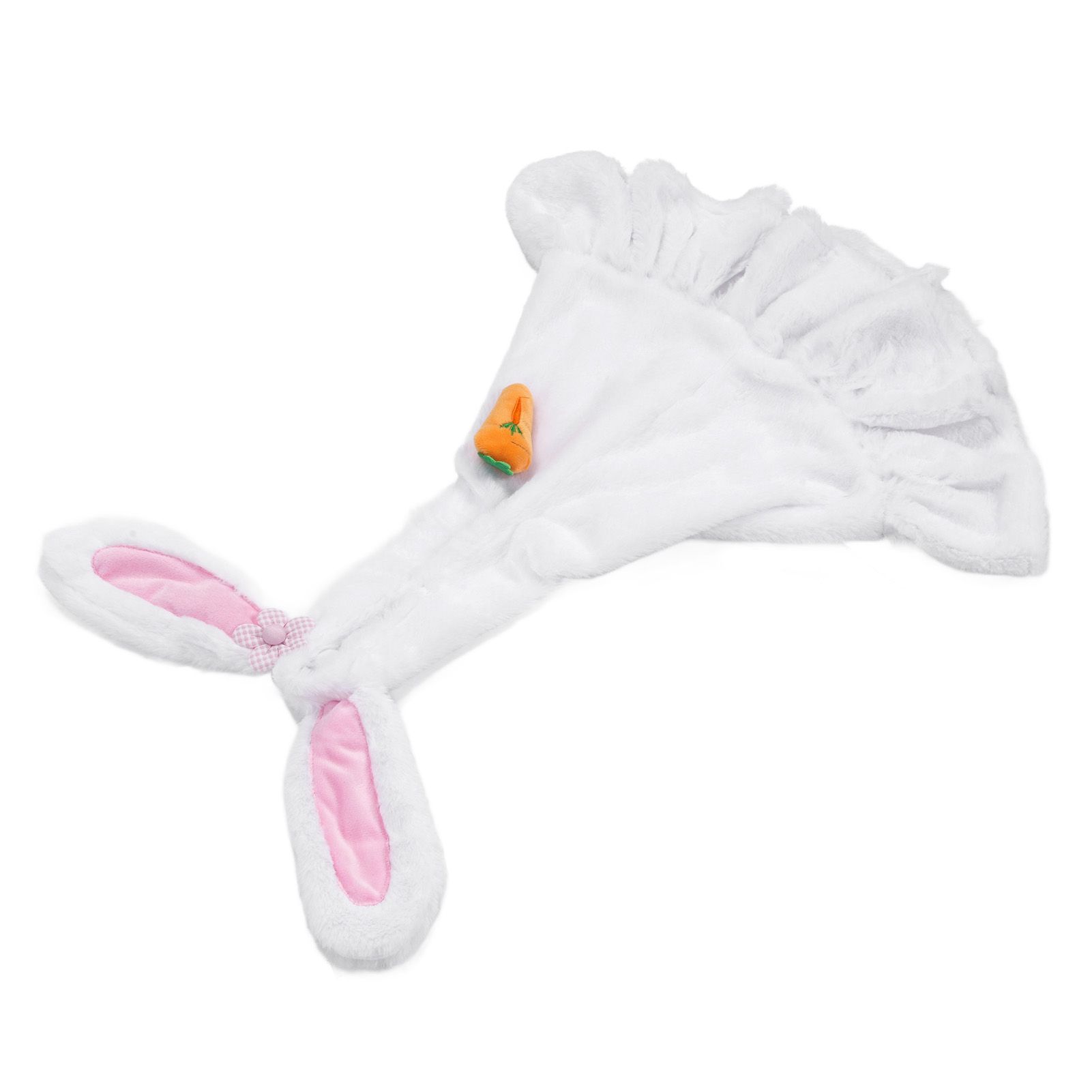 Lawn Goose Clothing Plush Cute Long Ear Easter Bunny Outfit for Goose White Rosy view 4