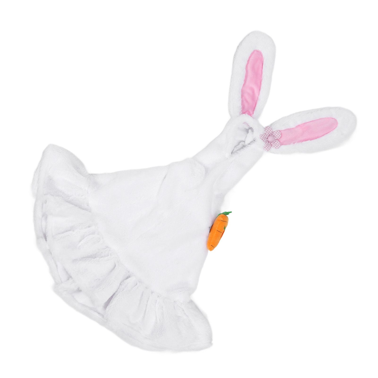 Lawn Goose Clothing Plush Cute Long Ear Easter Bunny Outfit for Goose White Rosy view 9
