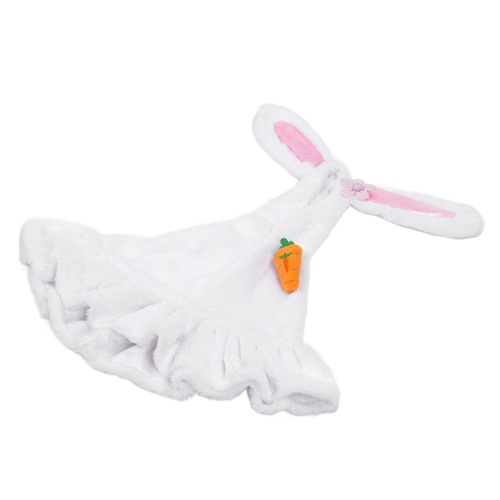 Lawn Goose Clothing Plush Cute Long Ear Easter Bunny Outfit for Goose White Rosy view 10