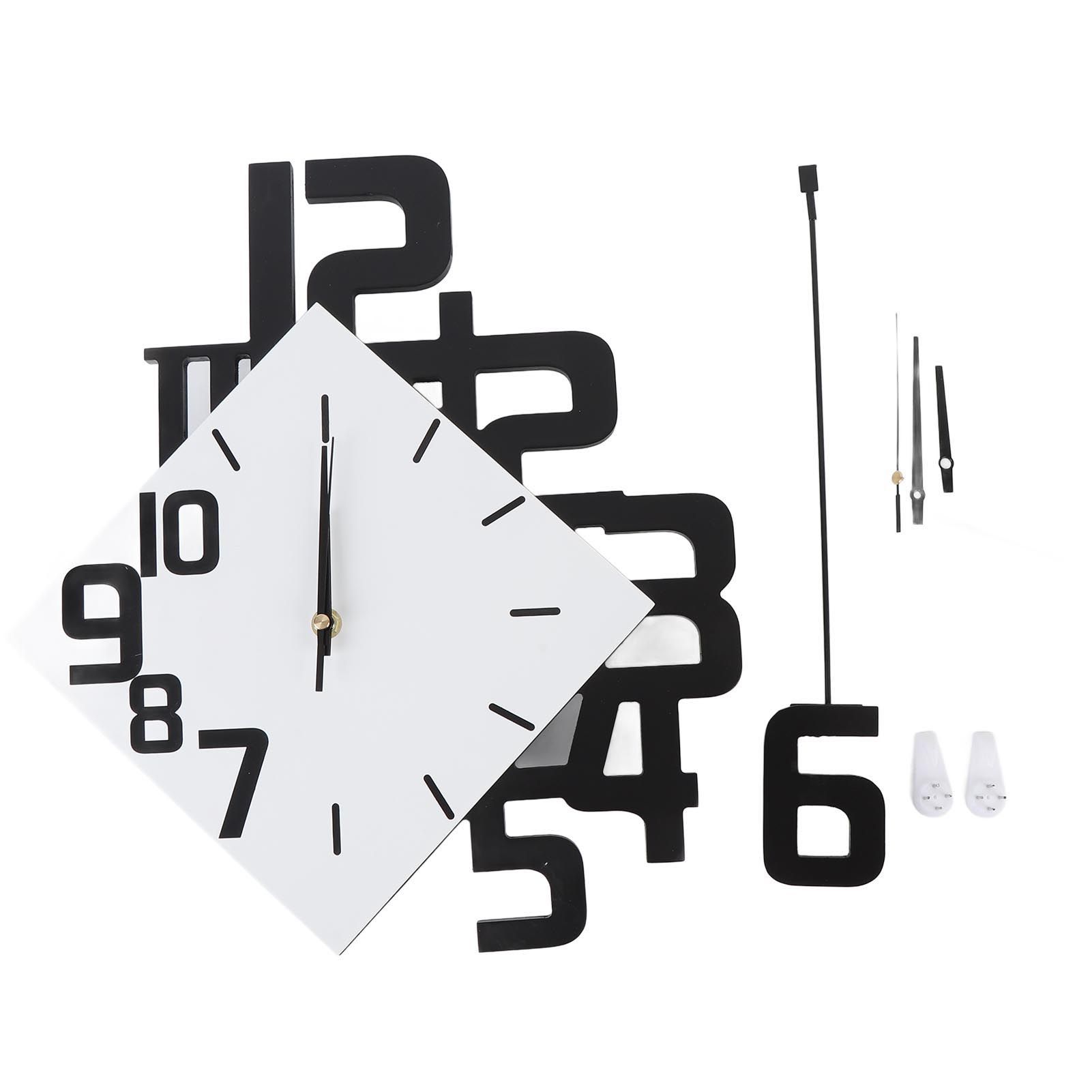 Large Wall Clock Silent Pendulum Battery Operated Non Ticking for Living Room view 3