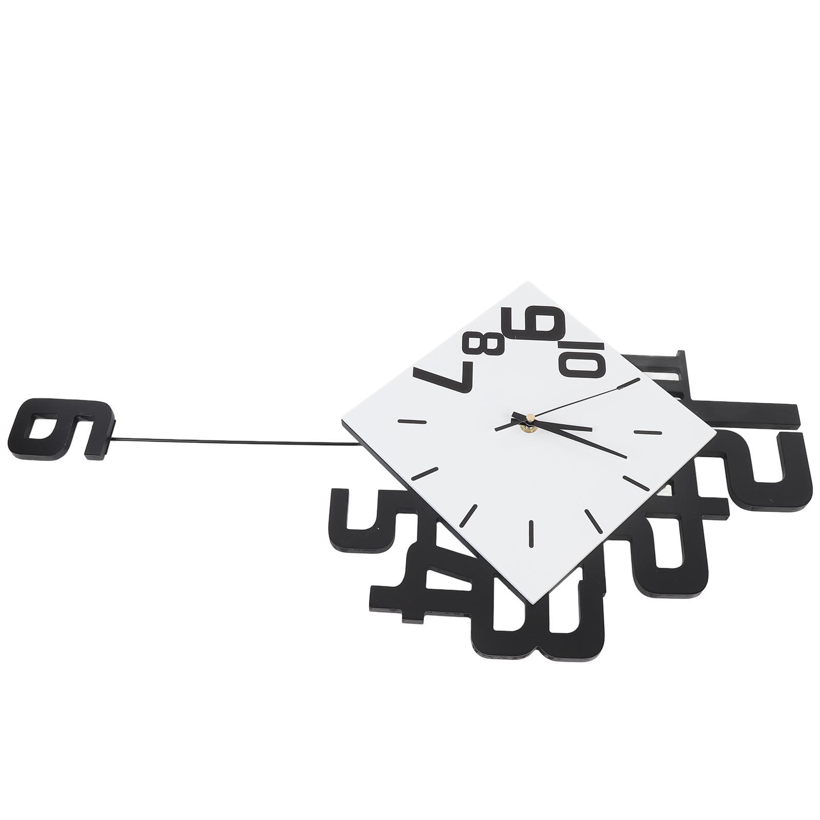 Large Wall Clock Silent Pendulum Battery Operated Non Ticking for Living Room view 4