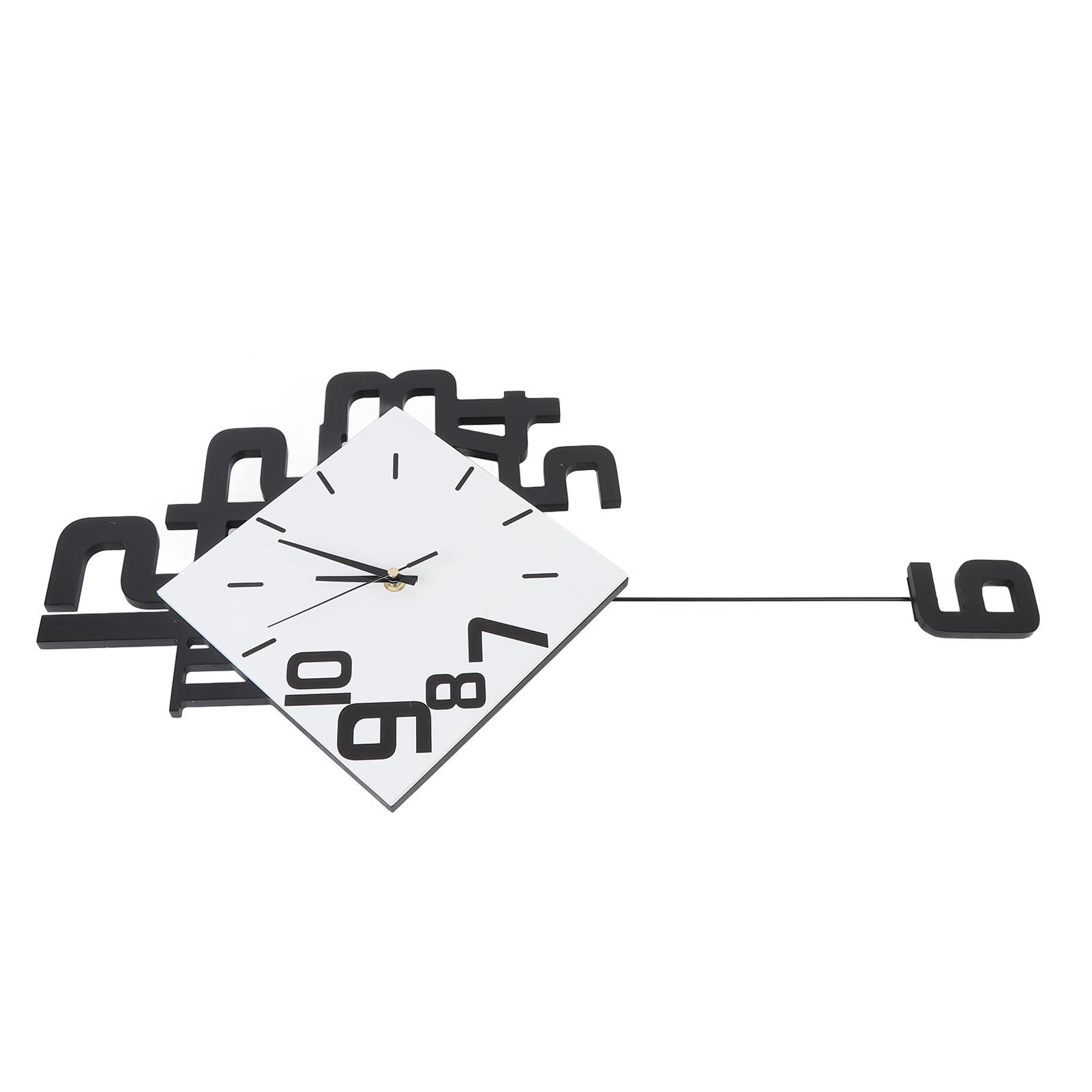 Large Wall Clock Silent Pendulum Battery Operated Non Ticking for Living Room view 8