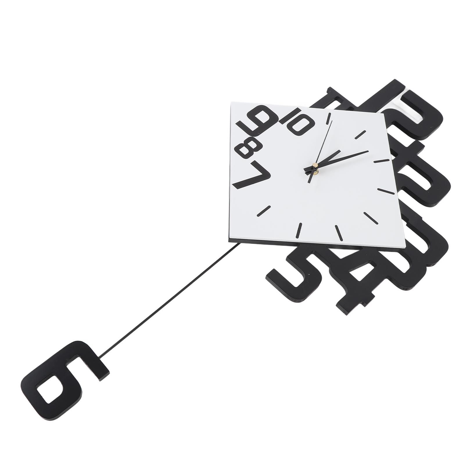 Large Wall Clock Silent Pendulum Battery Operated Non Ticking for Living Room view 11
