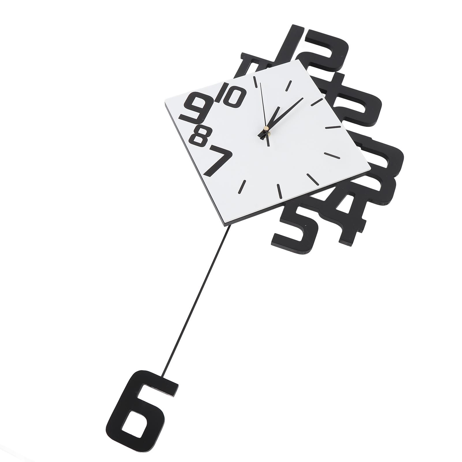 Large Wall Clock Silent Pendulum Battery Operated Non Ticking for Living Room view 12