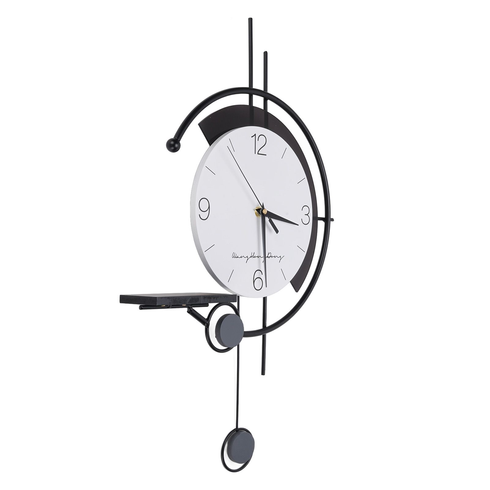 Modern Simple Wall Clock Iron Art Silent Movement Decorative Wall Clock Black view 4
