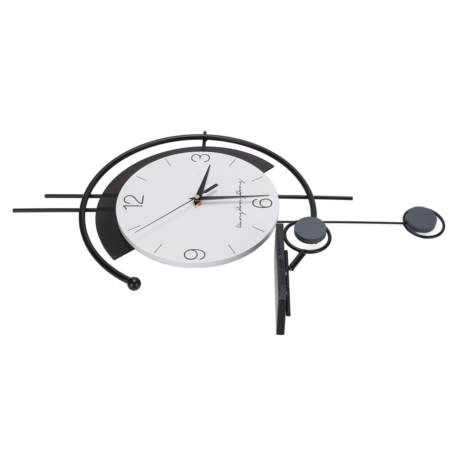 Modern Simple Wall Clock Iron Art Silent Movement Decorative Wall Clock Black view 6