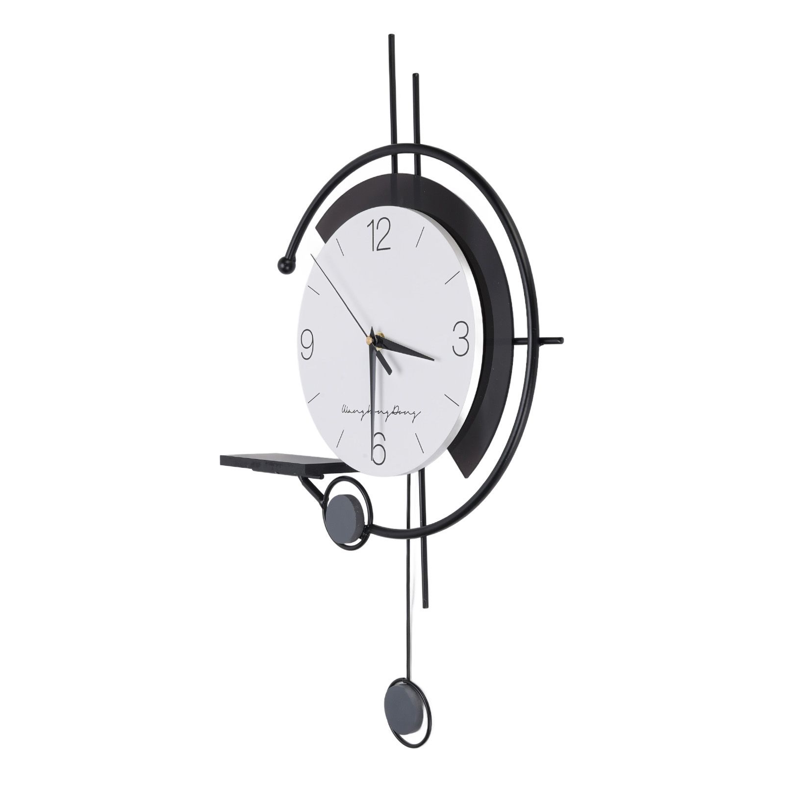 Modern Simple Wall Clock Iron Art Silent Movement Decorative Wall Clock Black view 8