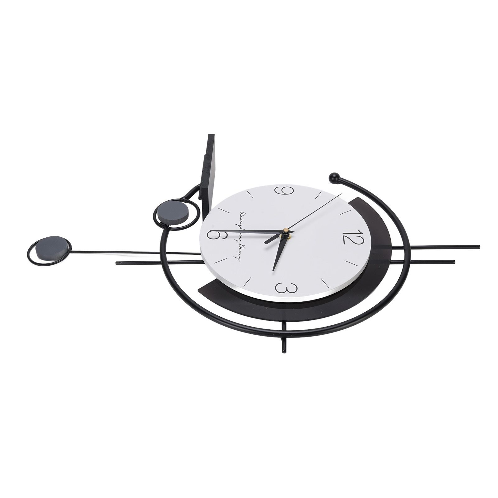 Modern Simple Wall Clock Iron Art Silent Movement Decorative Wall Clock Black view 9
