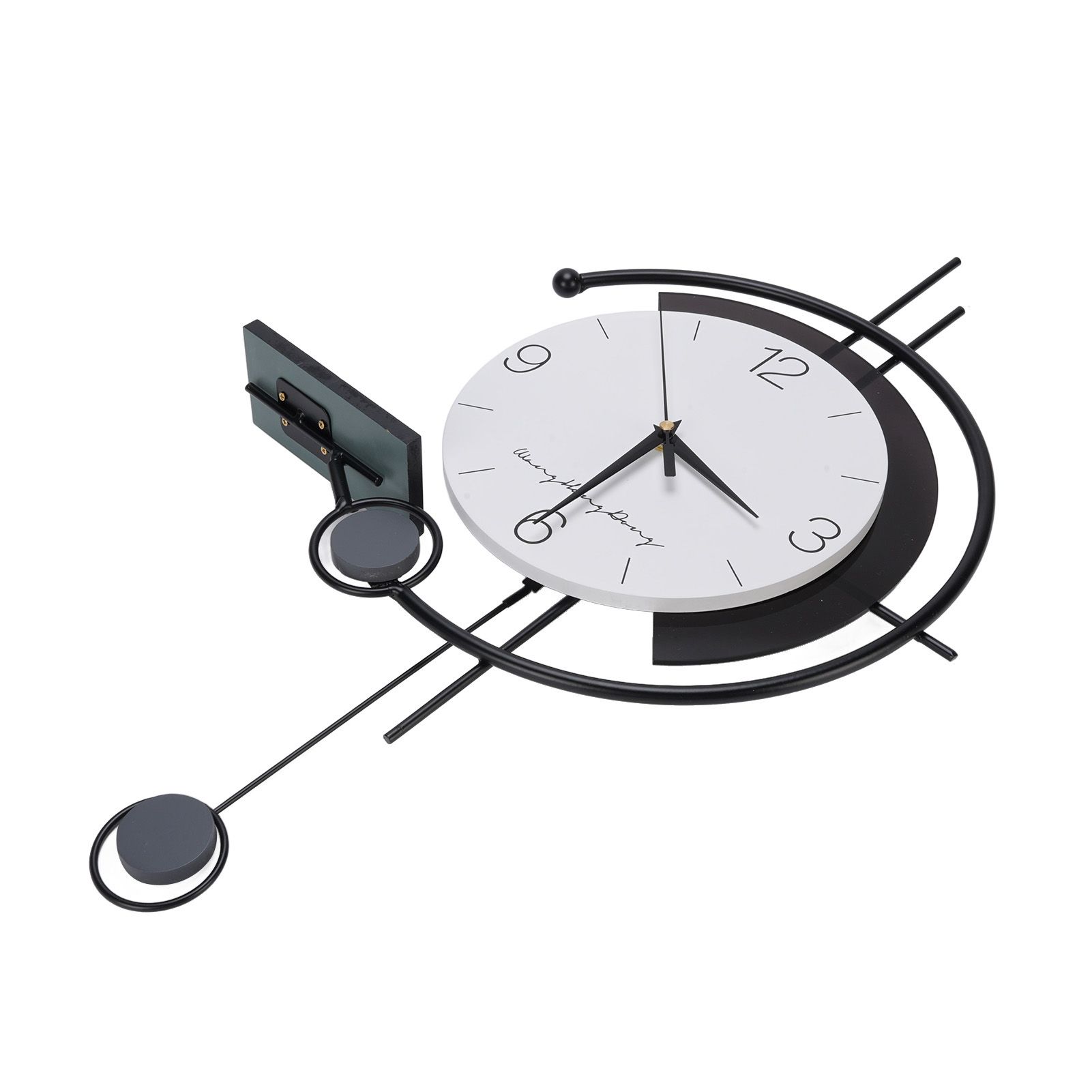 Modern Simple Wall Clock Iron Art Silent Movement Decorative Wall Clock Black view 10