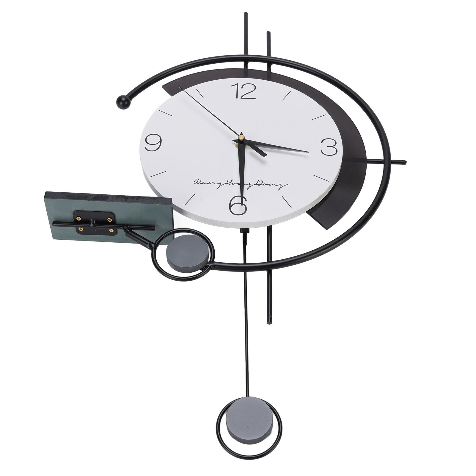 Modern Simple Wall Clock Iron Art Silent Movement Decorative Wall Clock Black view 11