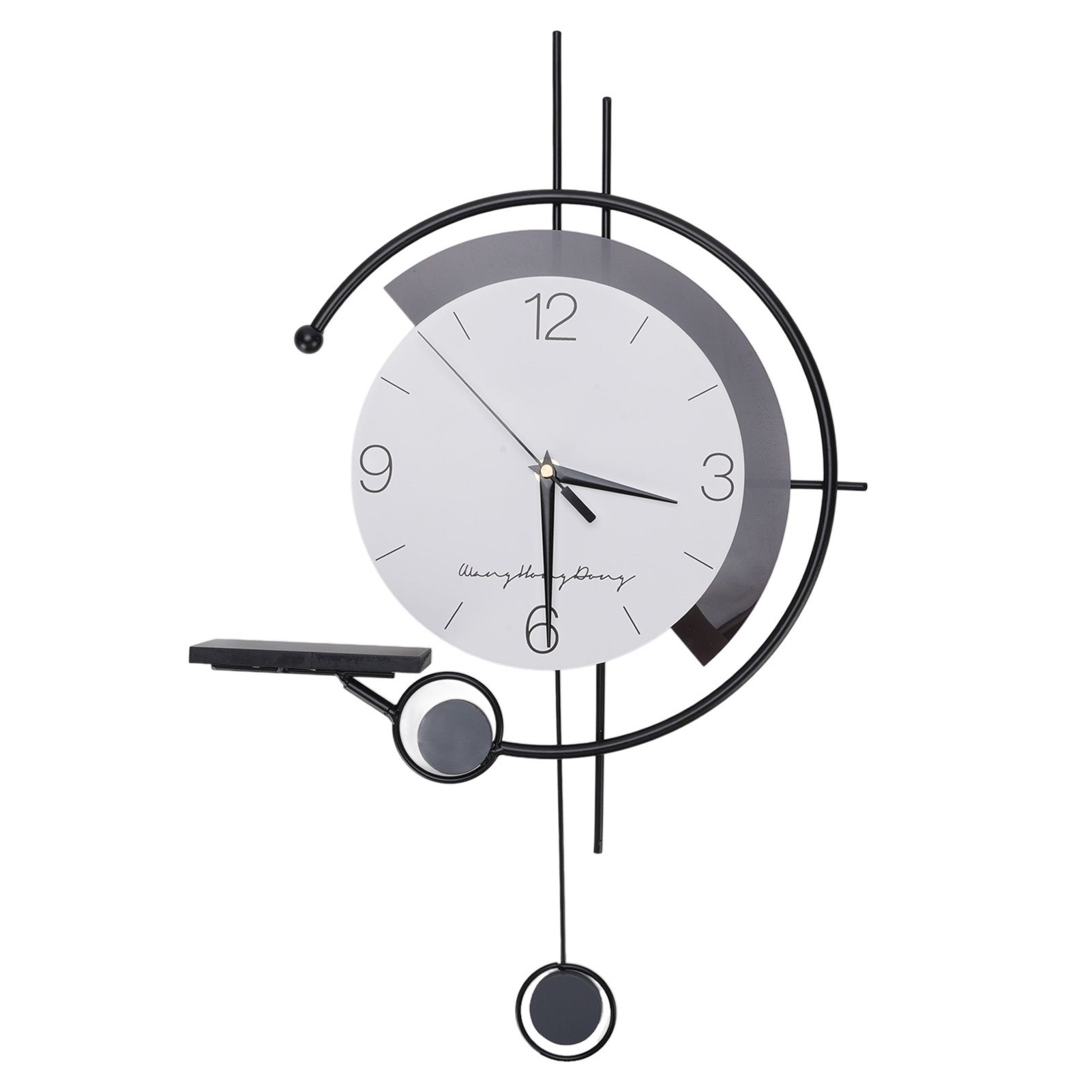 Modern Simple Wall Clock Iron Art Silent Movement Decorative Wall Clock Black view 12