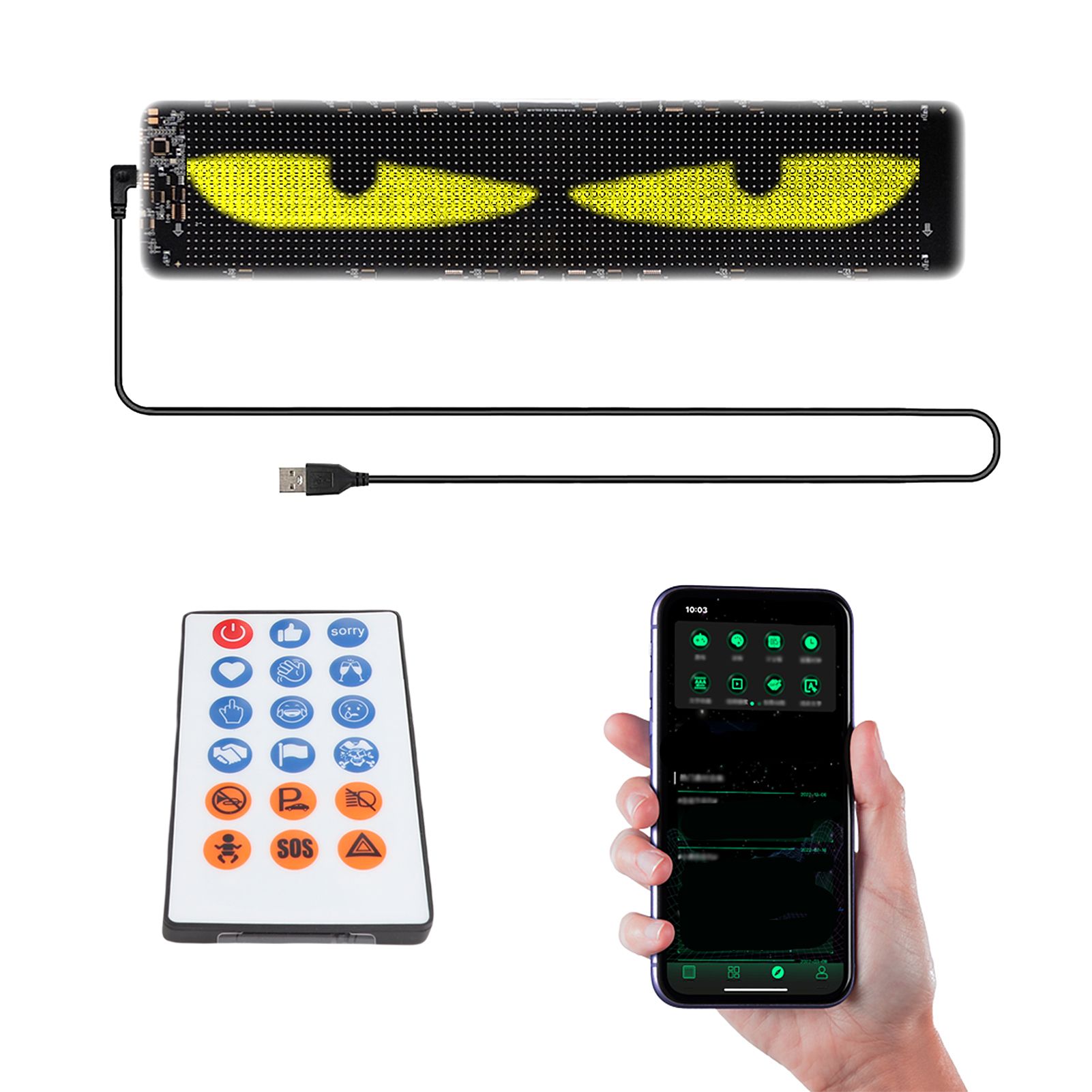 Devil Eyes Light for Windshield with Remote and APP Control Programmable view 3