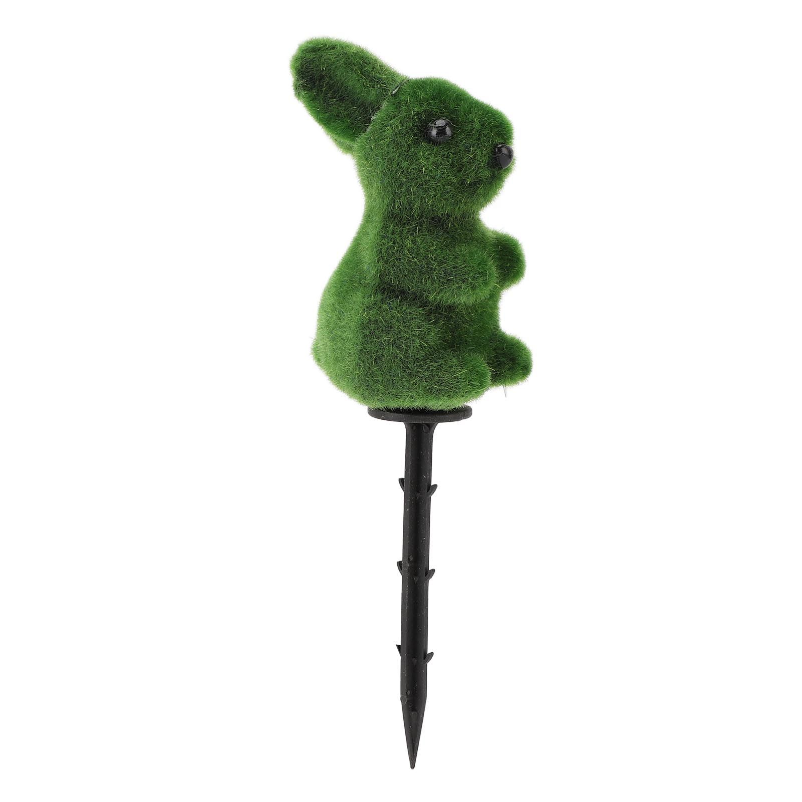 Easter Green Bunny Figurine with Garden Stake Artificial Green Rabbit Statue — image 1