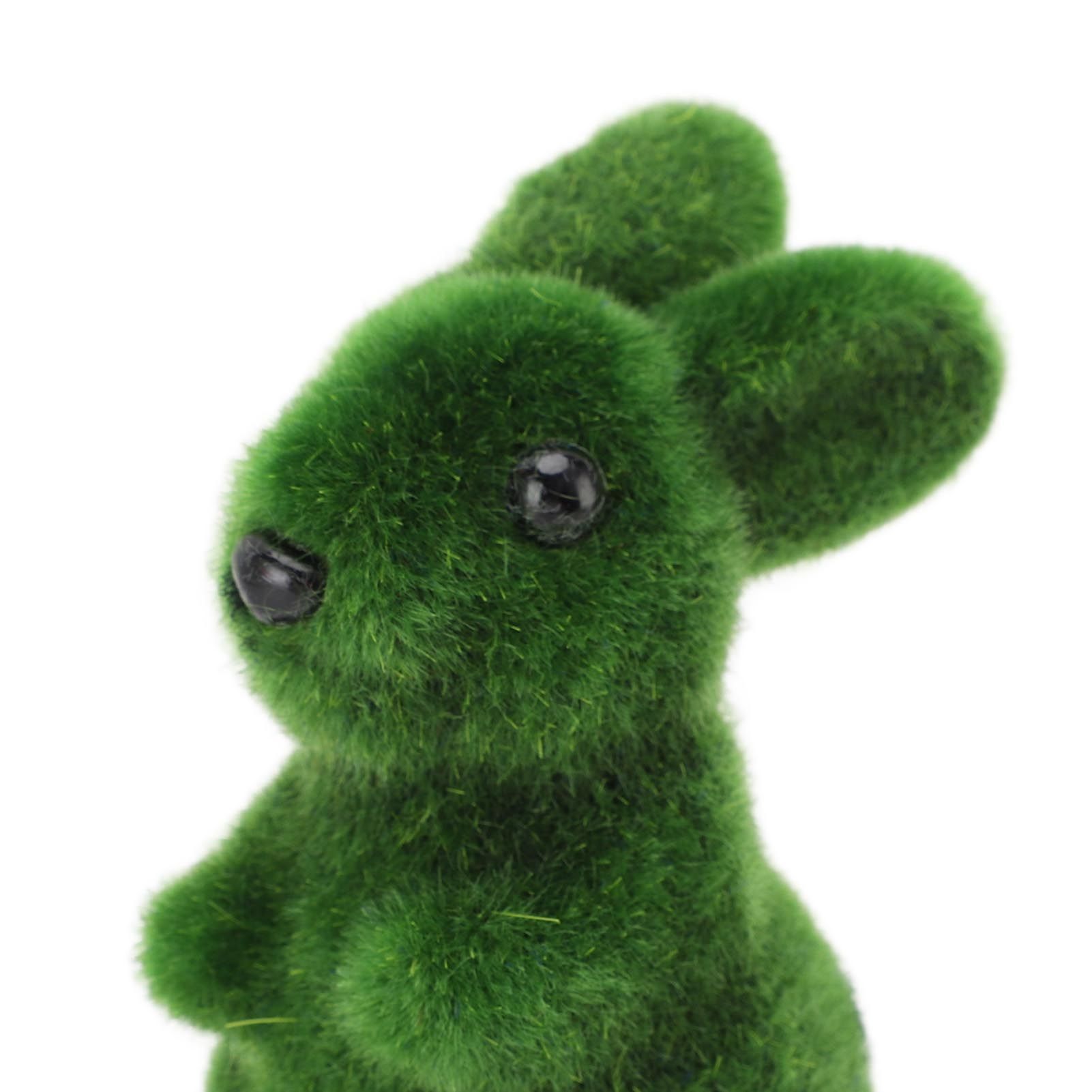 Easter Green Bunny Figurine with Garden Stake Artificial Green Rabbit Statue view 2