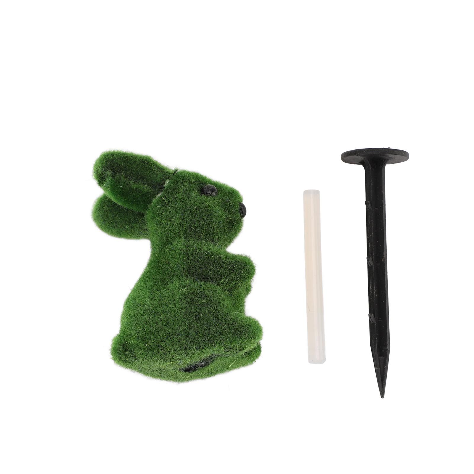 Easter Green Bunny Figurine with Garden Stake Artificial Green Rabbit Statue view 3