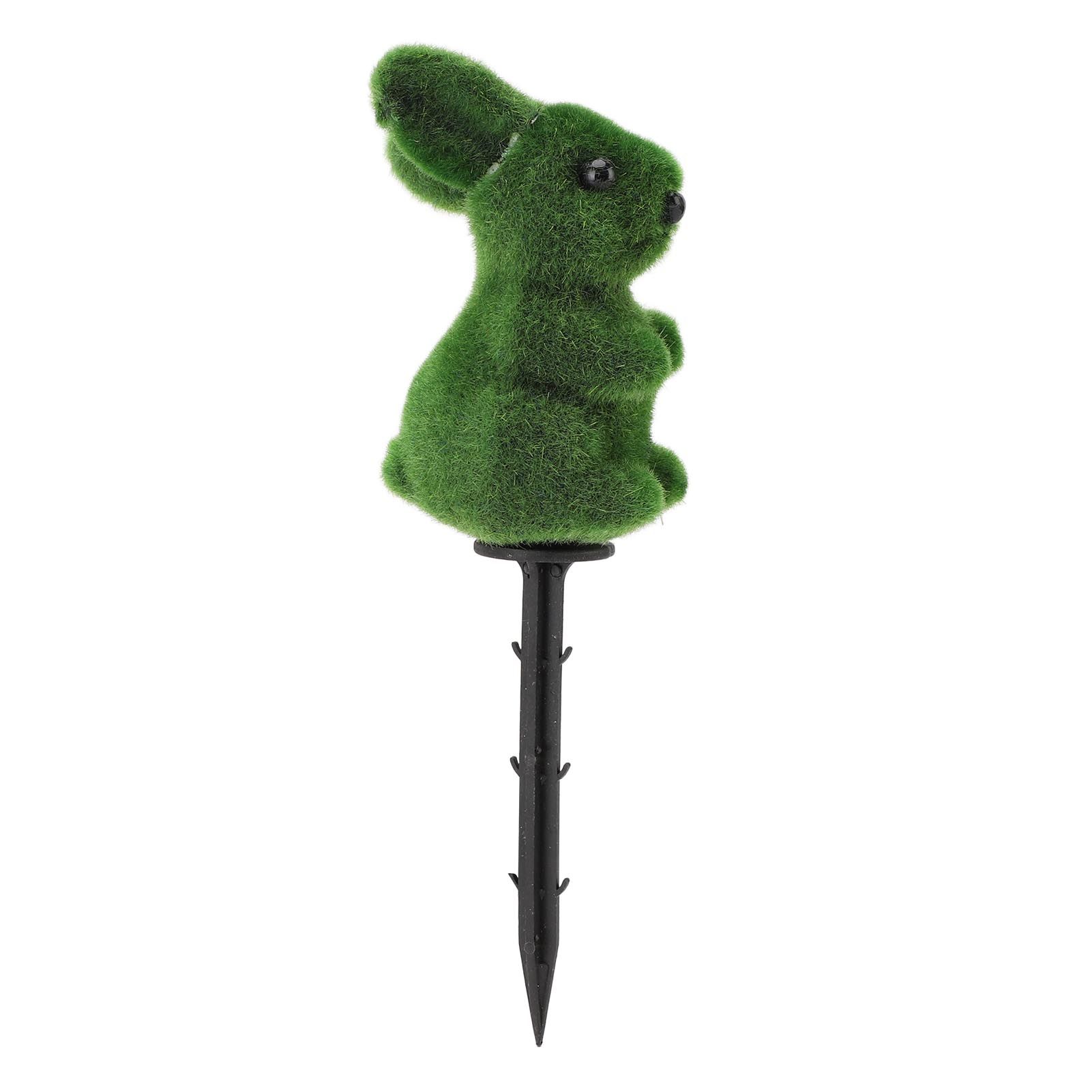 Easter Green Bunny Figurine with Garden Stake Artificial Green Rabbit Statue view 4