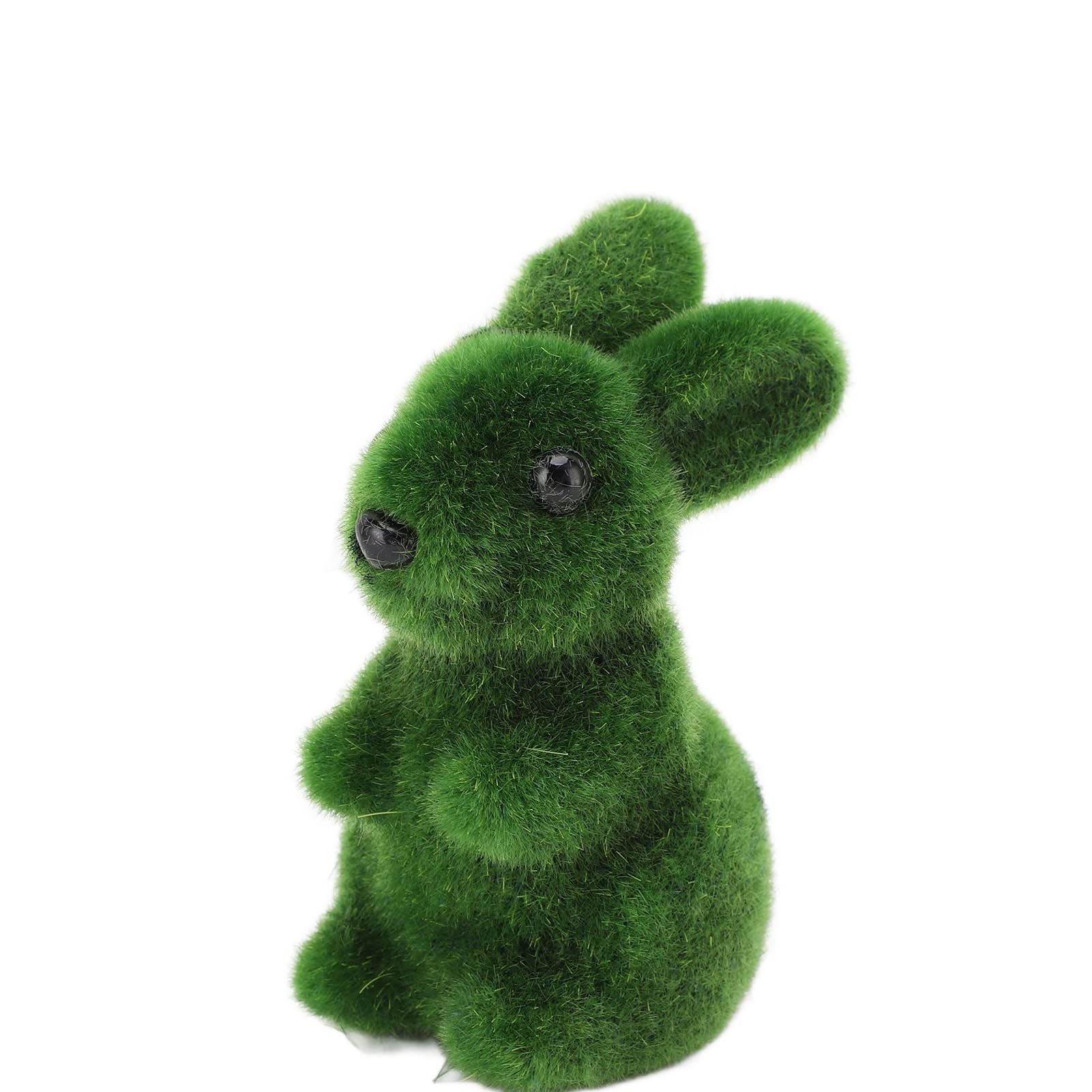 Easter Green Bunny Figurine with Garden Stake Artificial Green Rabbit Statue view 7