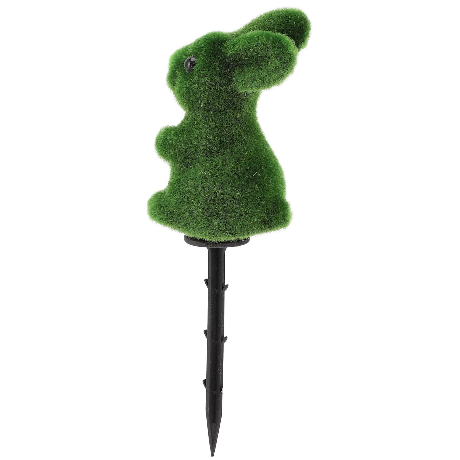 Easter Green Bunny Figurine with Garden Stake Artificial Green Rabbit Statue view 8