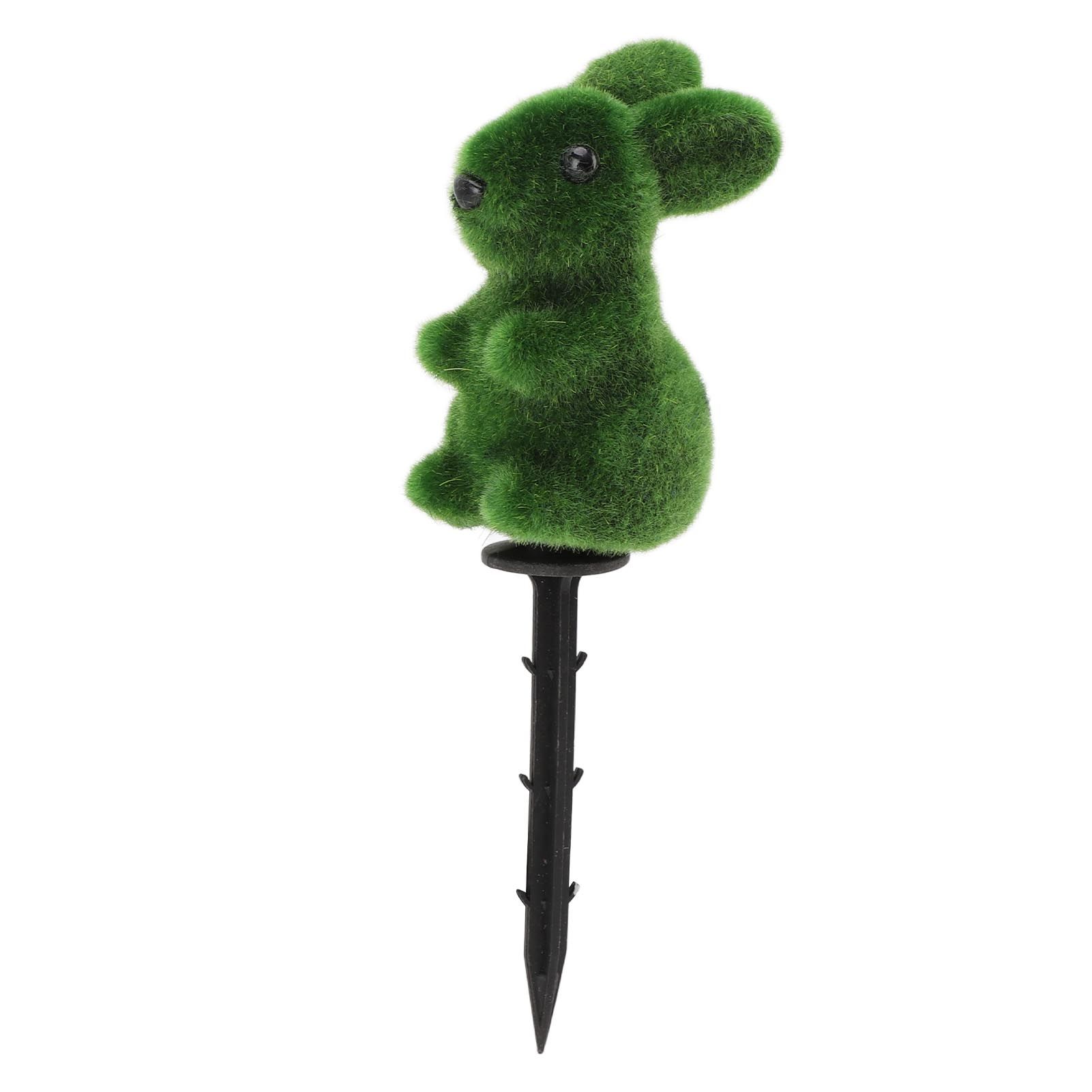 Easter Green Bunny Figurine with Garden Stake Artificial Green Rabbit Statue view 9