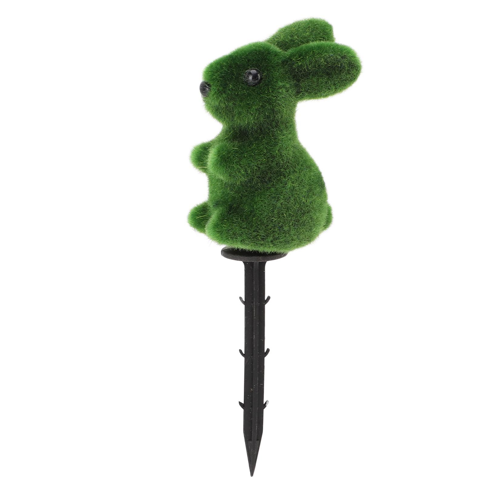 Easter Green Bunny Figurine with Garden Stake Artificial Green Rabbit Statue view 10