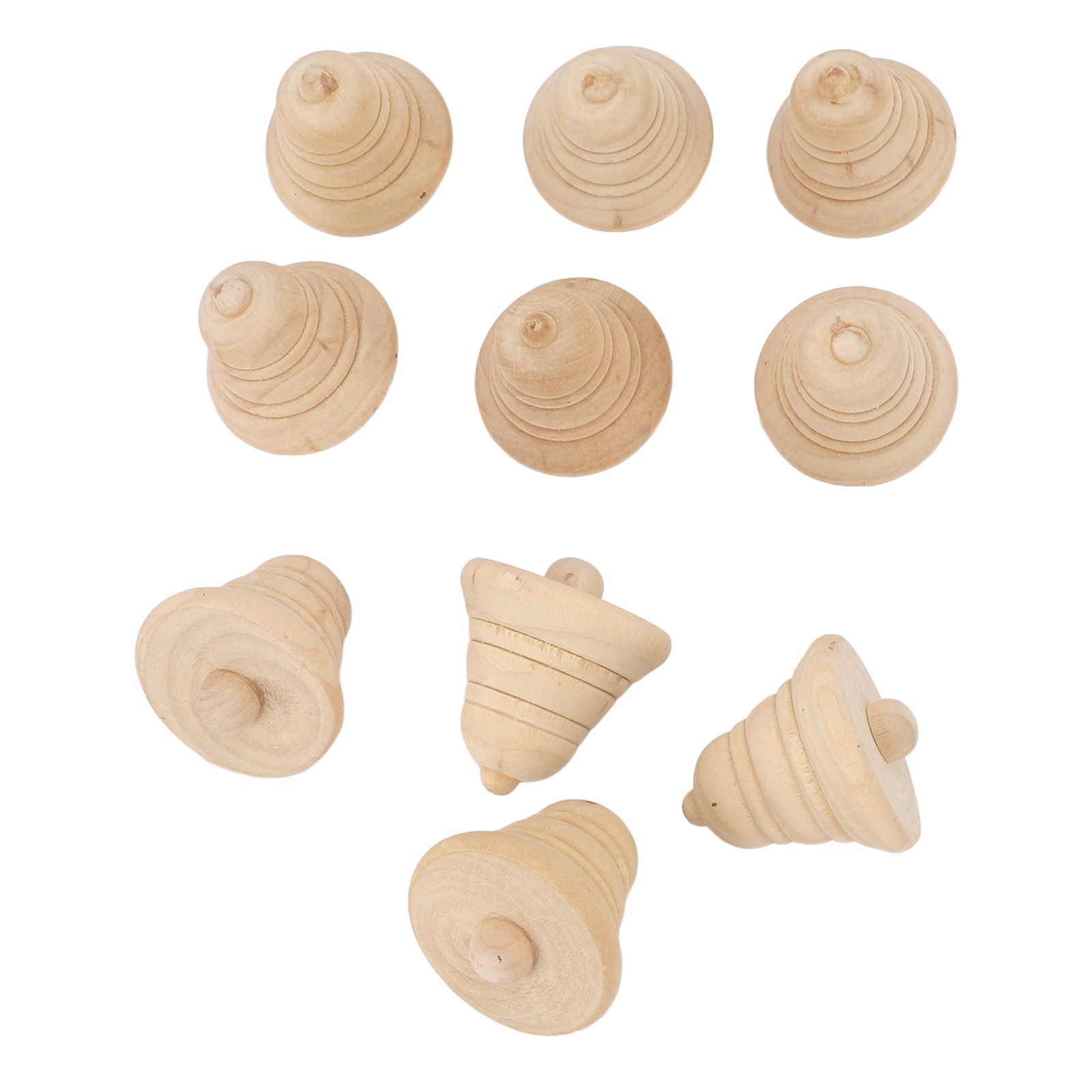10Pcs Wooden Bell Decor Blank Cute Unfinished Xmas Bell Ornament with Hanging Rope view 10