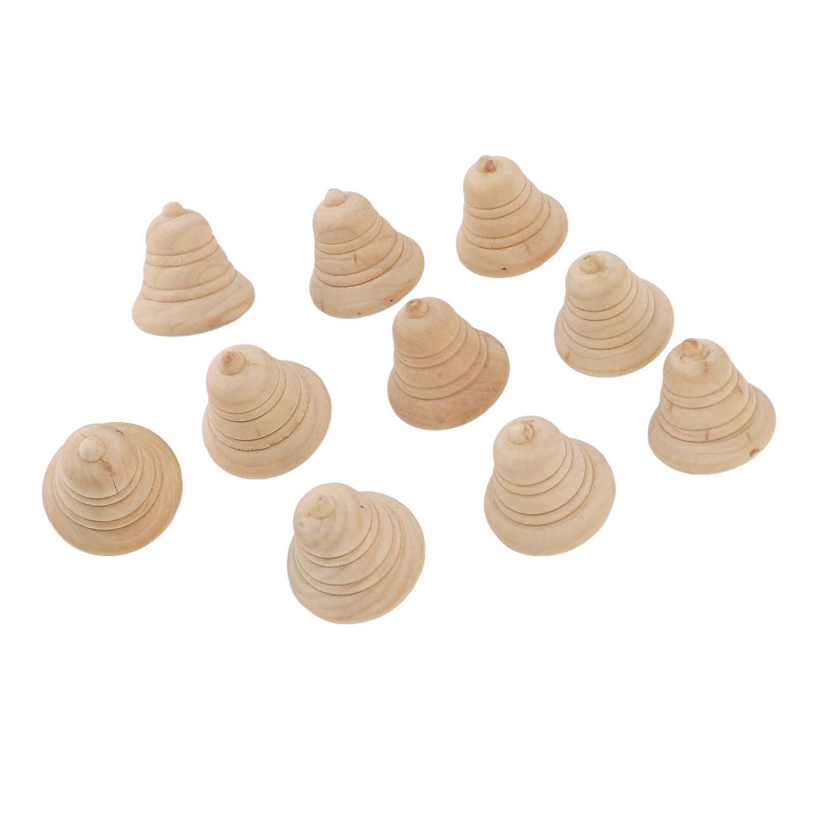 10Pcs Wooden Bell Decor Blank Cute Unfinished Xmas Bell Ornament with Hanging Rope view 11