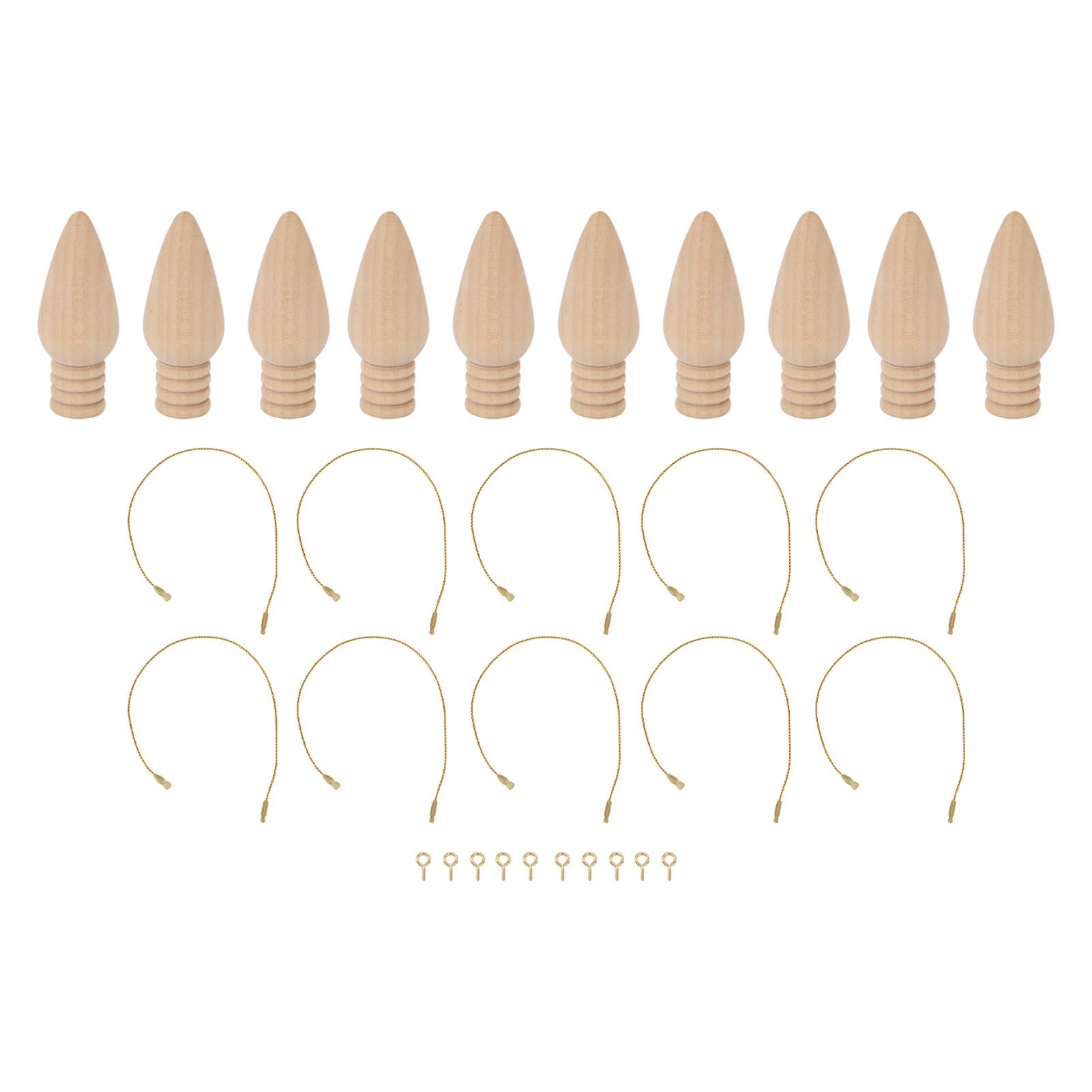 10PCS Wooden Light Bulbs Cute and Compact Unfinished Wooden Hanging Light Bulb view 3