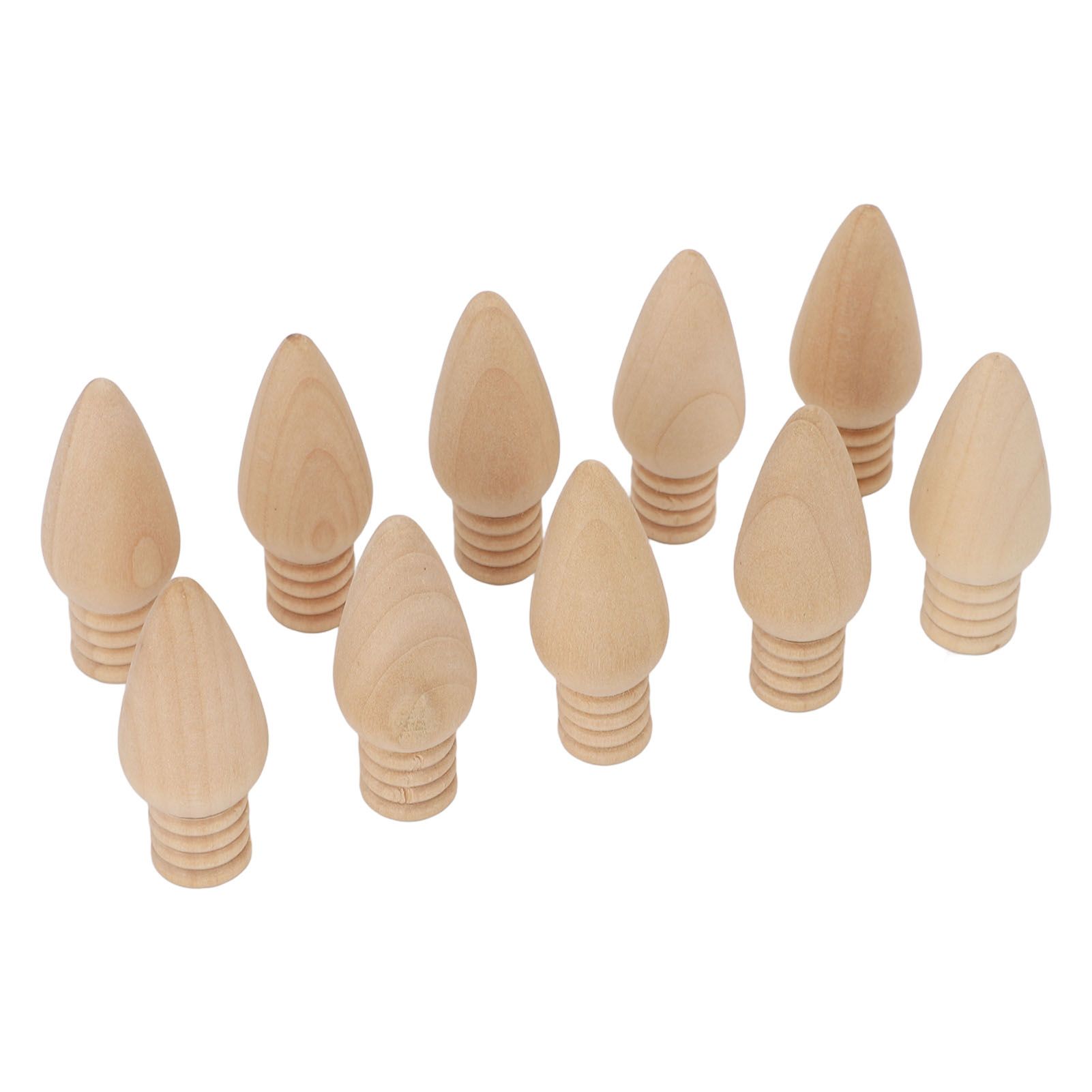 10PCS Wooden Light Bulbs Cute and Compact Unfinished Wooden Hanging Light Bulb view 8