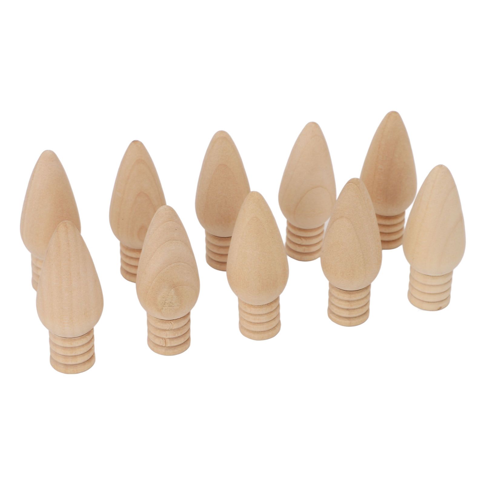 10PCS Wooden Light Bulbs Cute and Compact Unfinished Wooden Hanging Light Bulb view 9