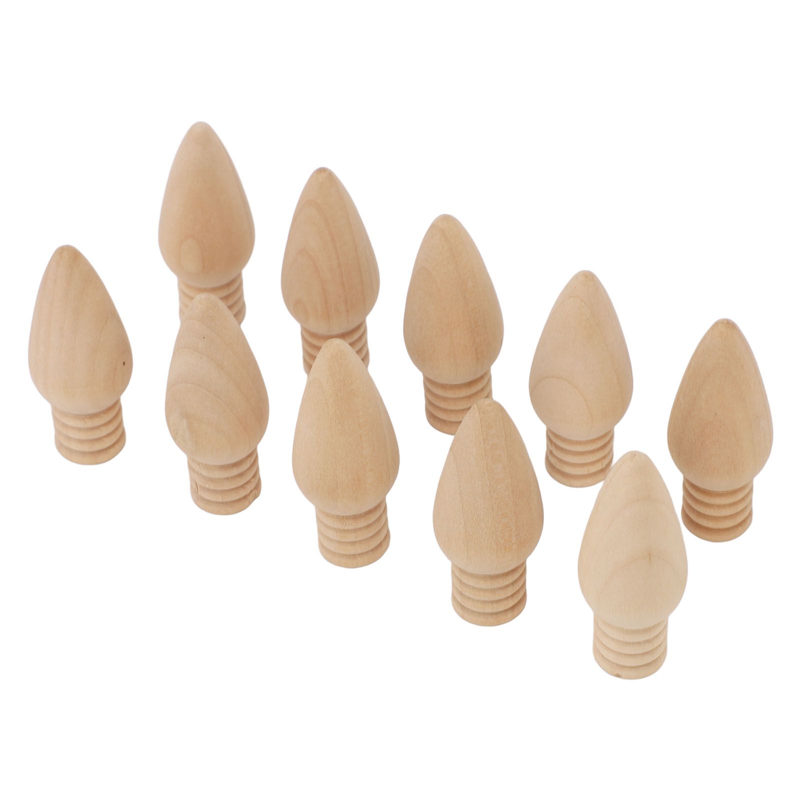 10PCS Wooden Light Bulbs Cute and Compact Unfinished Wooden Hanging Light Bulb view 10
