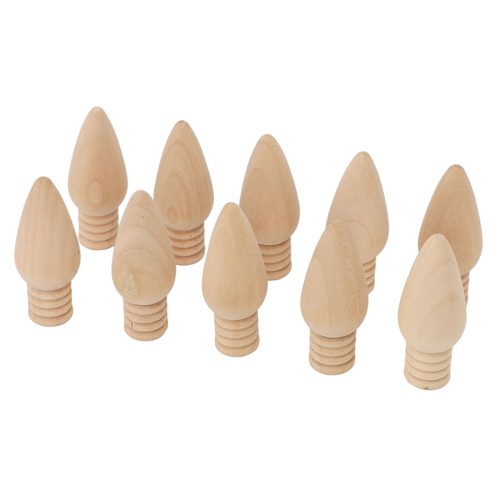 10PCS Wooden Light Bulbs Cute and Compact Unfinished Wooden Hanging Light Bulb view 12