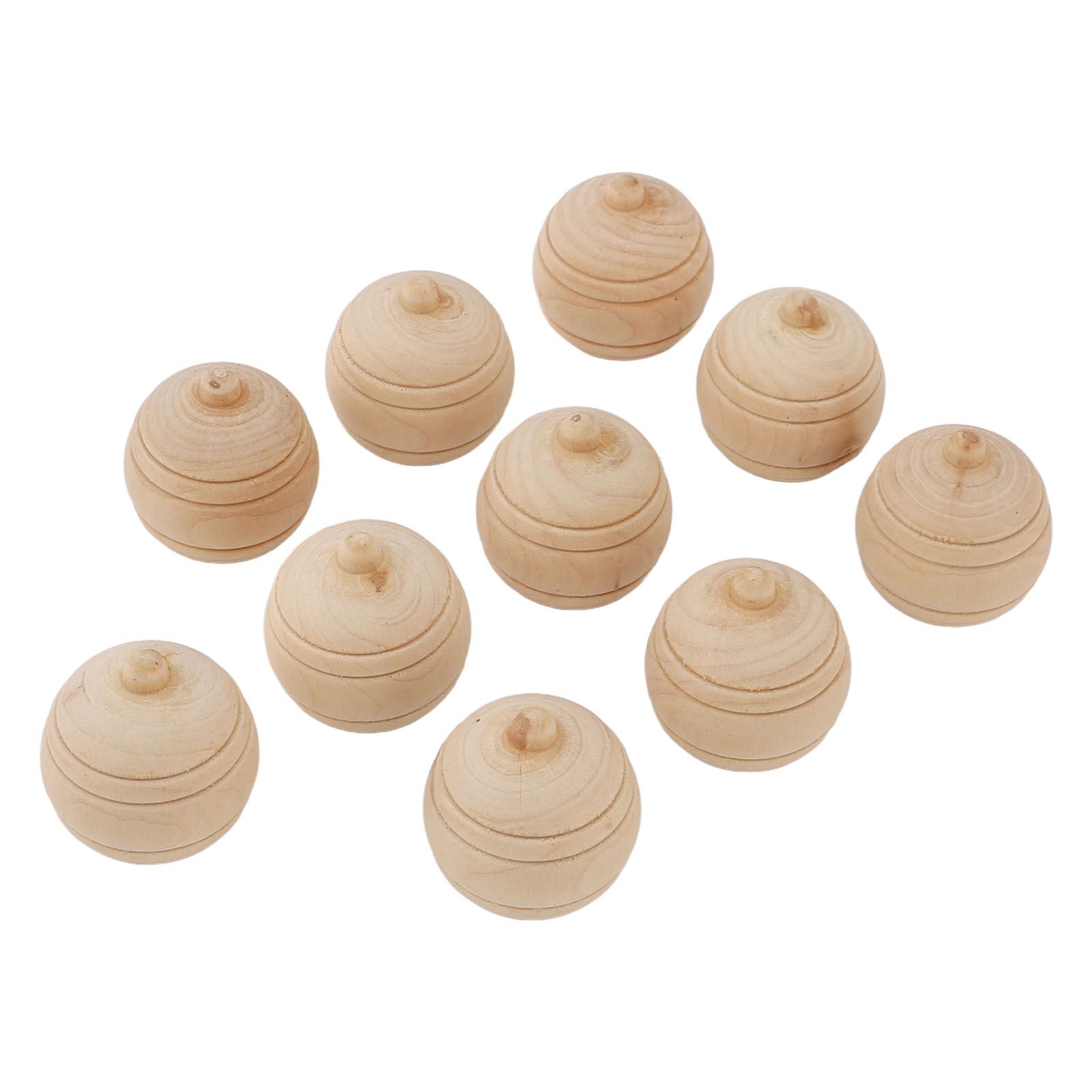 10pcs Unfinished Hanging Decorative Ball Wooden Ball Shaped Hanging Ornament view 11