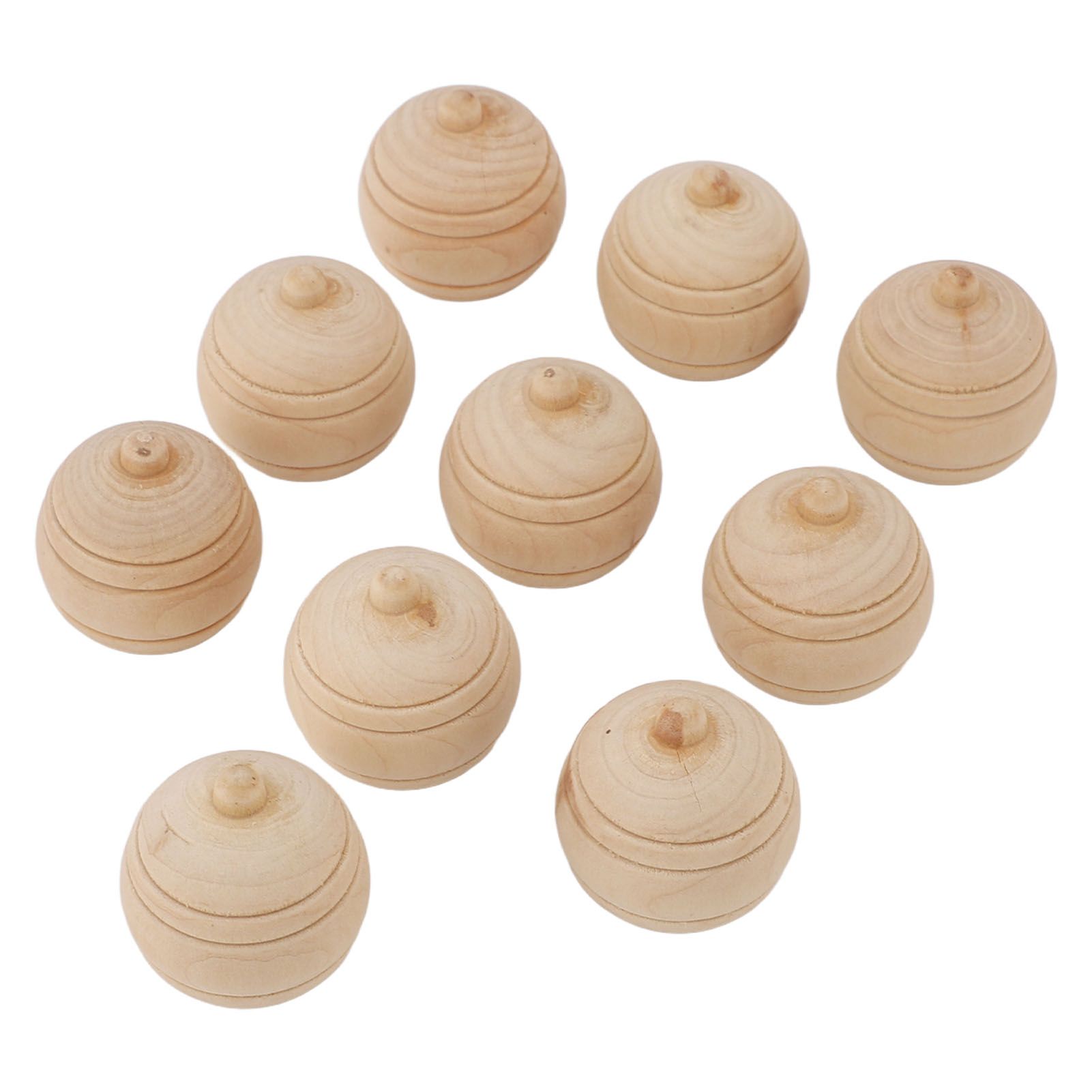 10pcs Unfinished Hanging Decorative Ball Wooden Ball Shaped Hanging Ornament view 12