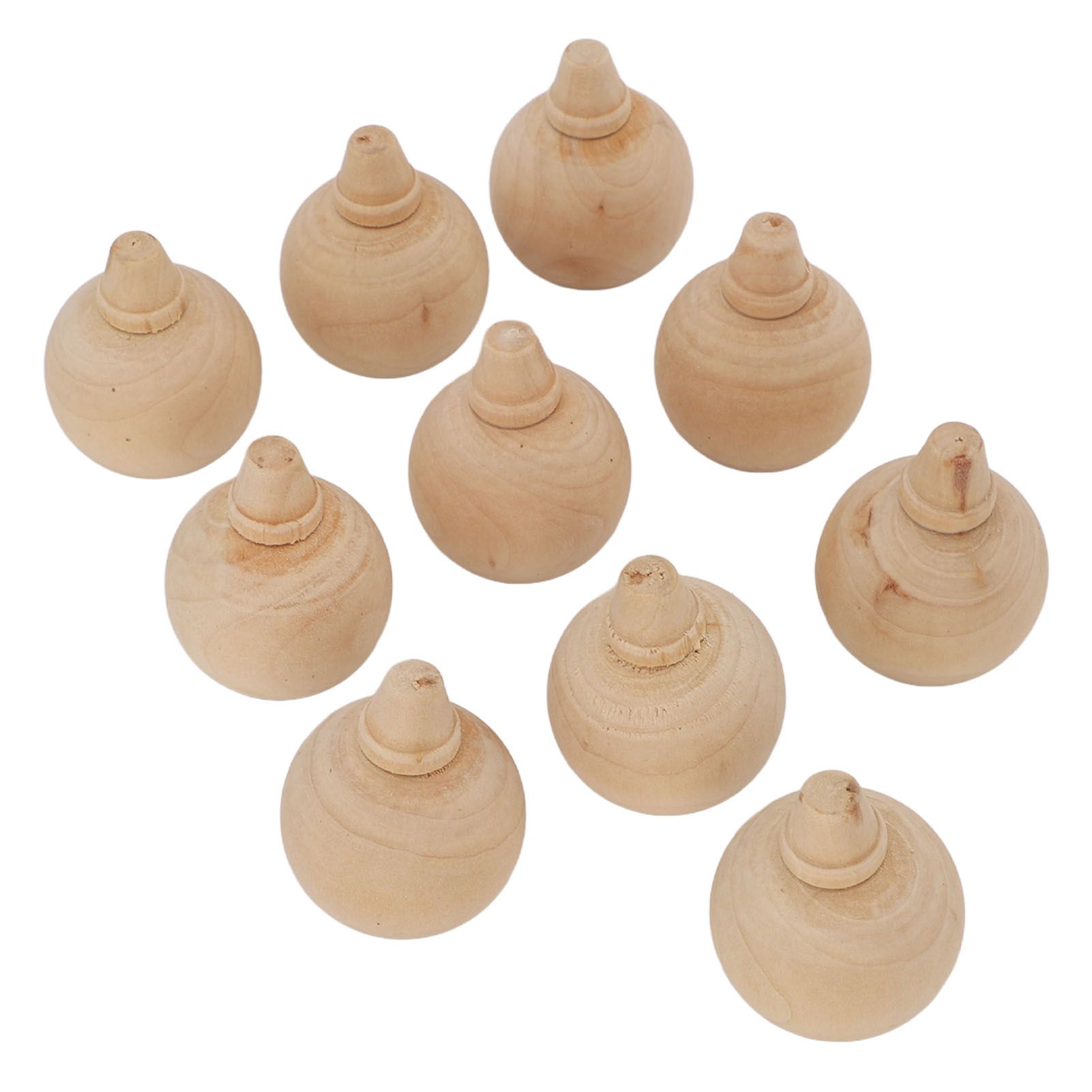 10PCS Unfinished Ball Ornaments Wooden DIY Unfinished Xmas Tree Hanging Balls view 4