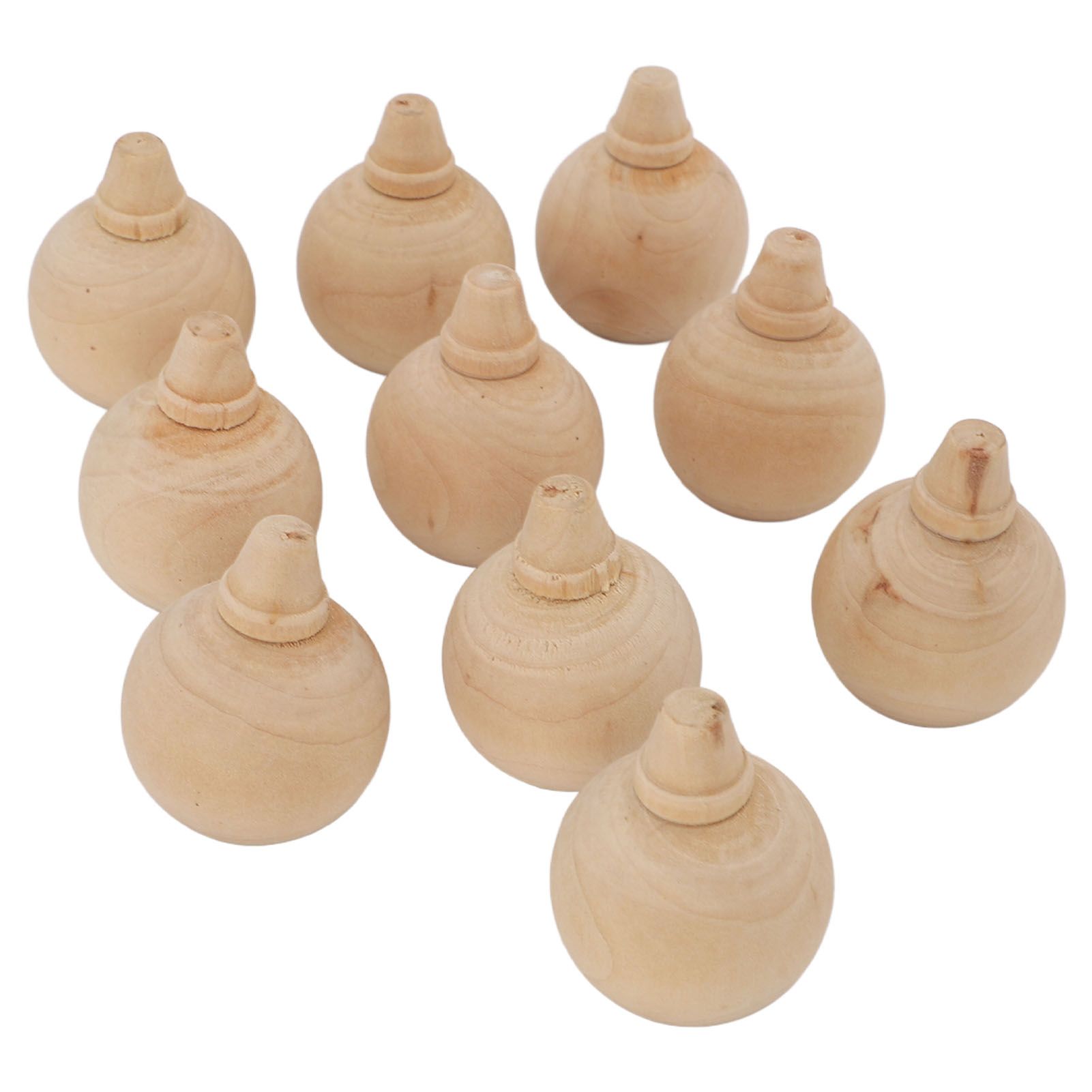 10PCS Unfinished Ball Ornaments Wooden DIY Unfinished Xmas Tree Hanging Balls view 6