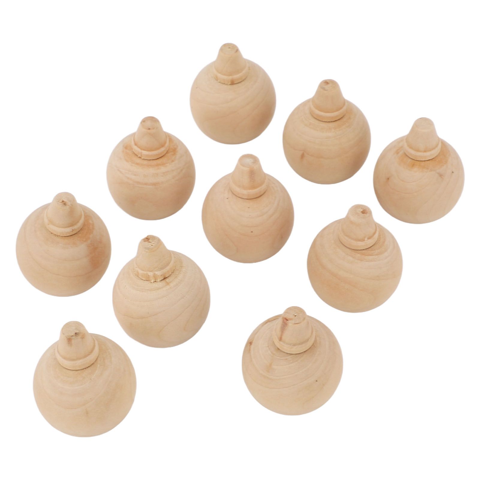 10PCS Unfinished Ball Ornaments Wooden DIY Unfinished Xmas Tree Hanging Balls view 8