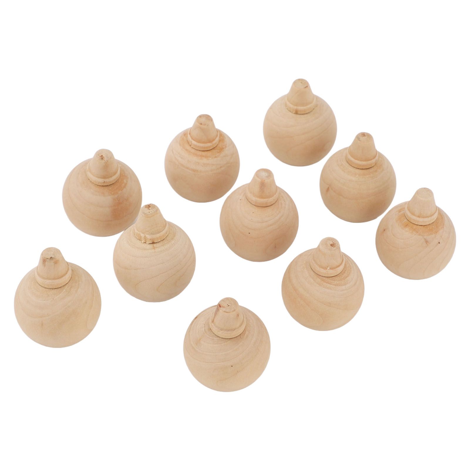 10PCS Unfinished Ball Ornaments Wooden DIY Unfinished Xmas Tree Hanging Balls view 9