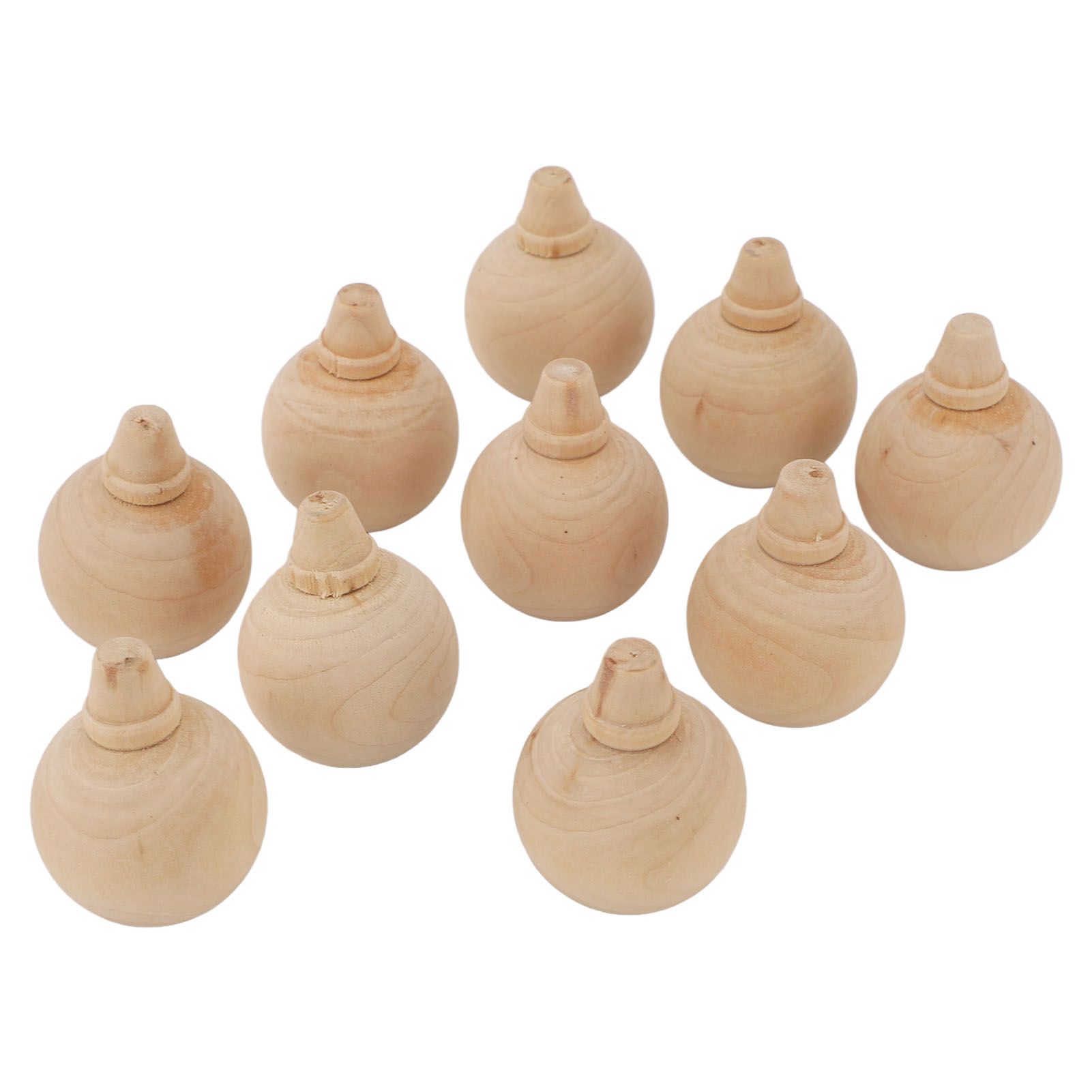 10PCS Unfinished Ball Ornaments Wooden DIY Unfinished Xmas Tree Hanging Balls view 11
