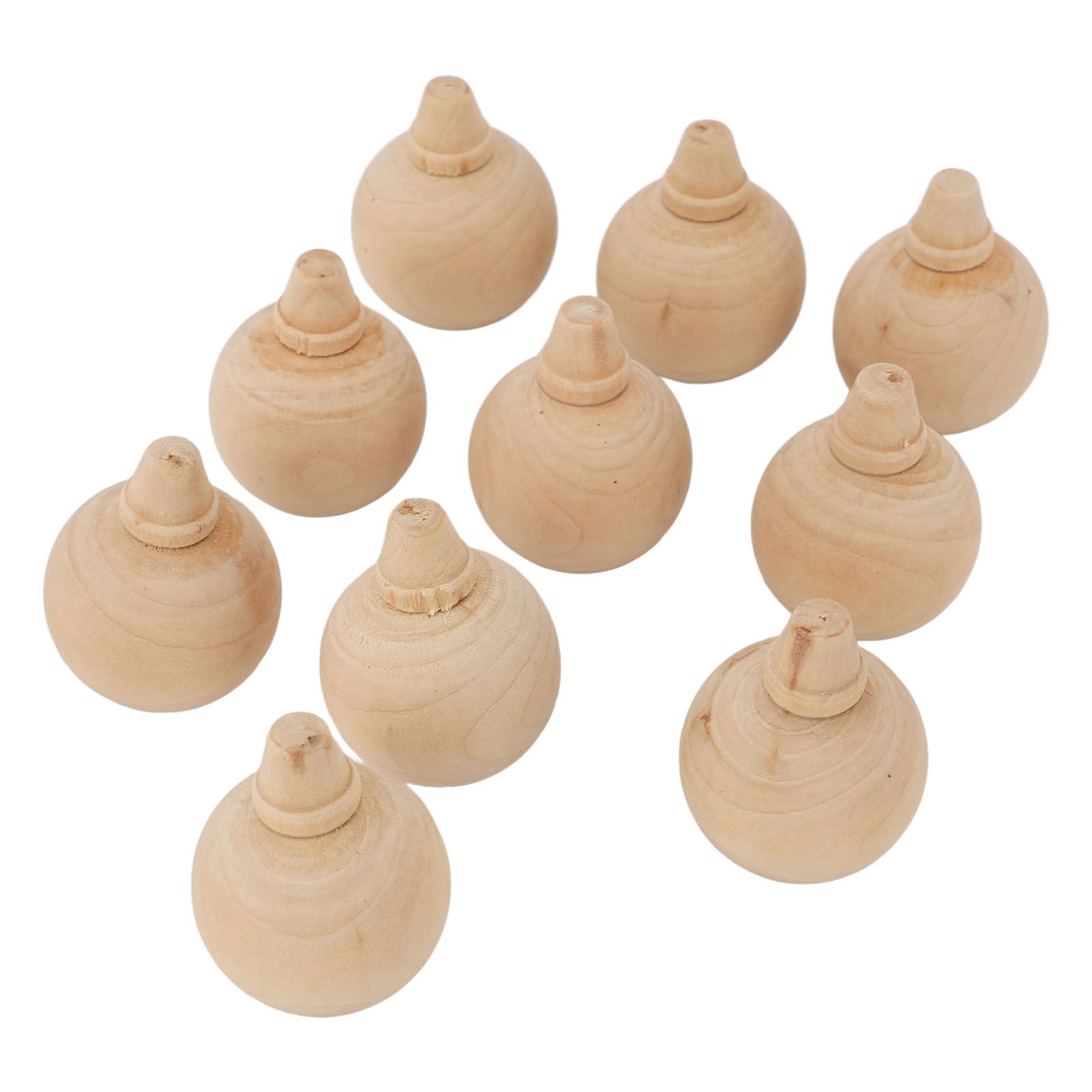 10PCS Unfinished Ball Ornaments Wooden DIY Unfinished Xmas Tree Hanging Balls view 12