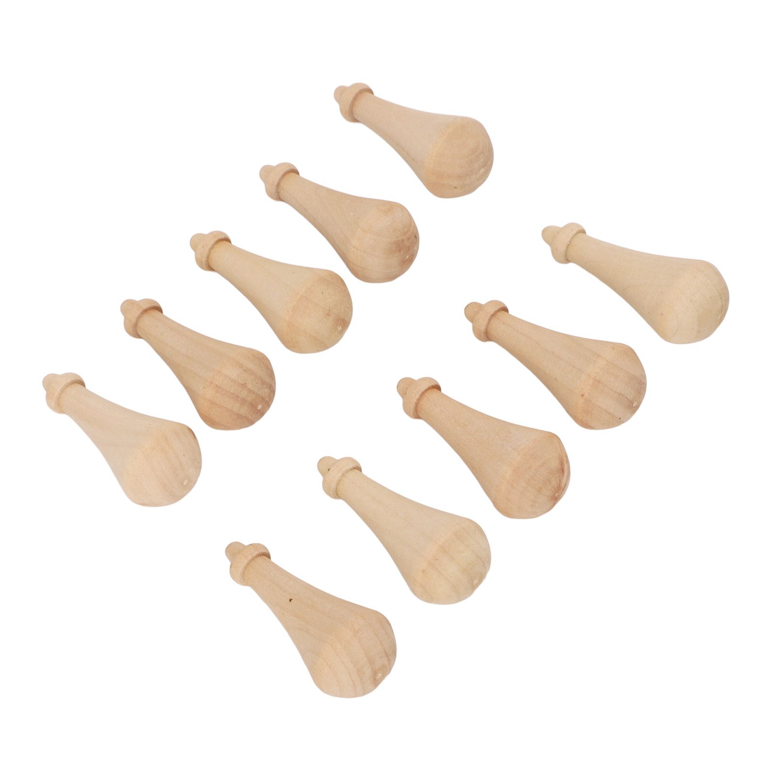 10Pcs Unfinished Wooden Pendant to Paint Mini Blank Peg Hanging Embellishments — image 1