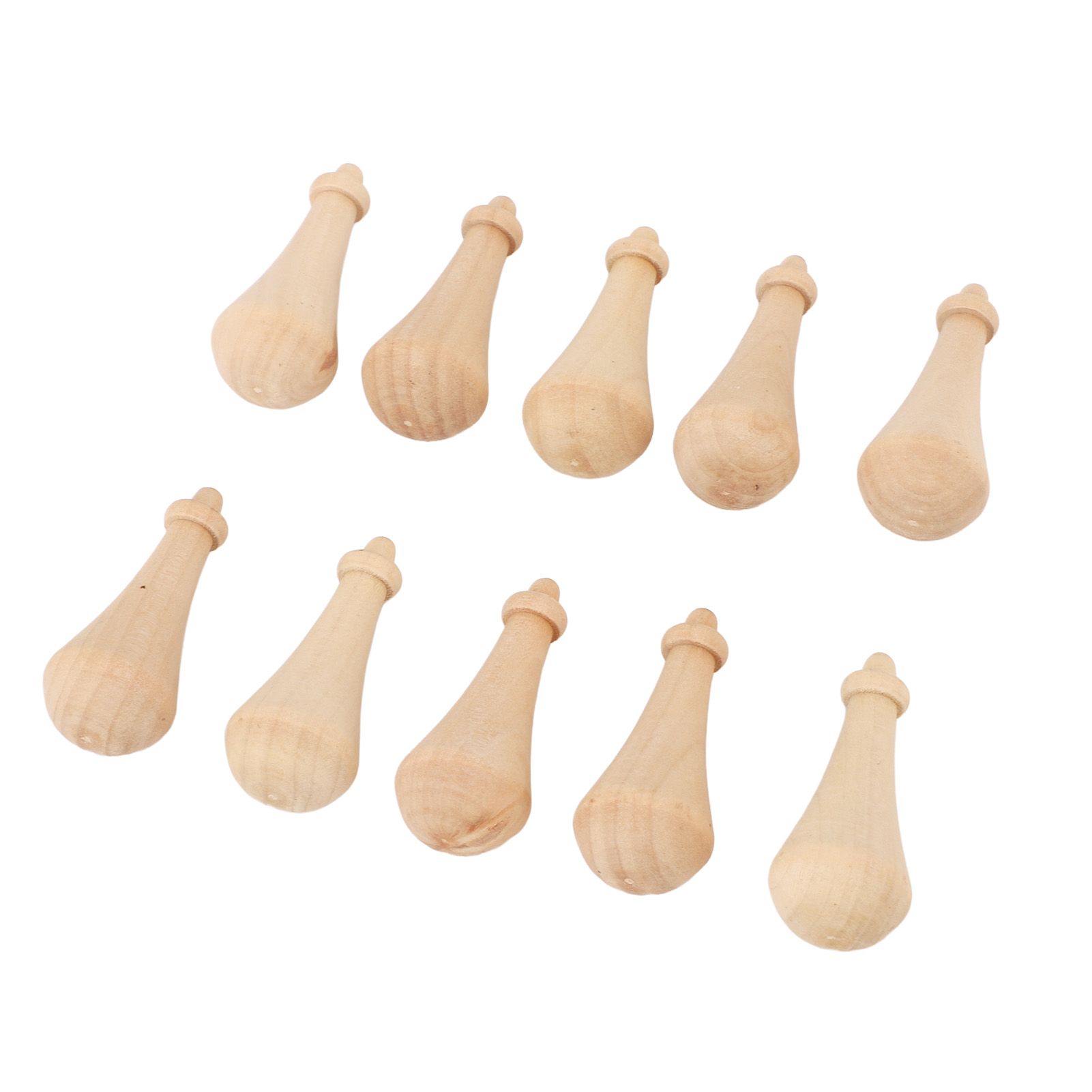 10Pcs Unfinished Wooden Pendant to Paint Mini Blank Peg Hanging Embellishments view 9